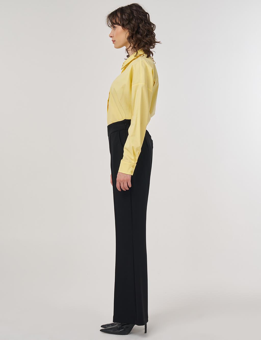 Topstitched Scuba Pants Black