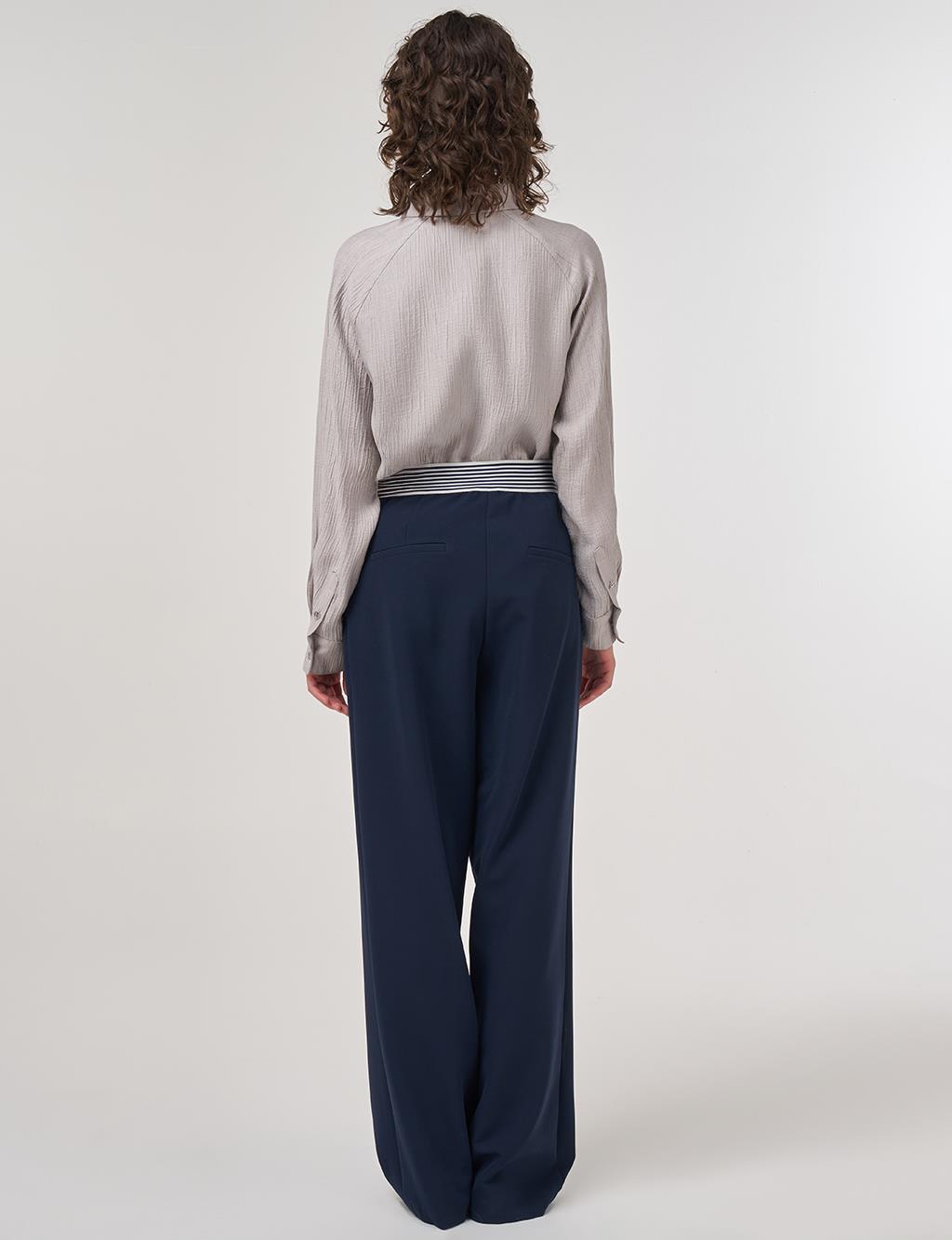  Chima-Stitched Fabric Pants Dark Navy