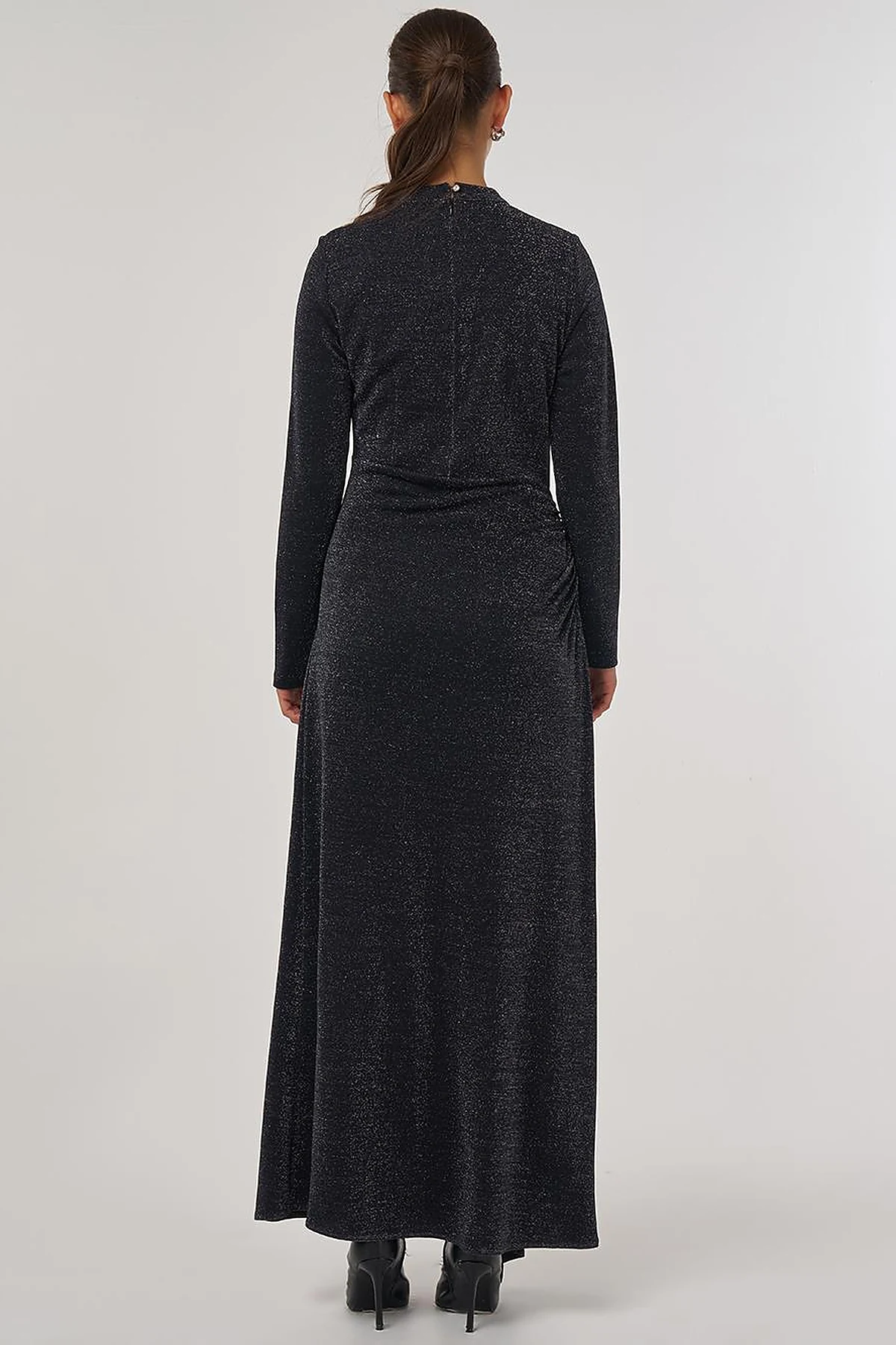 Waist-Tied Elegant Dress Black