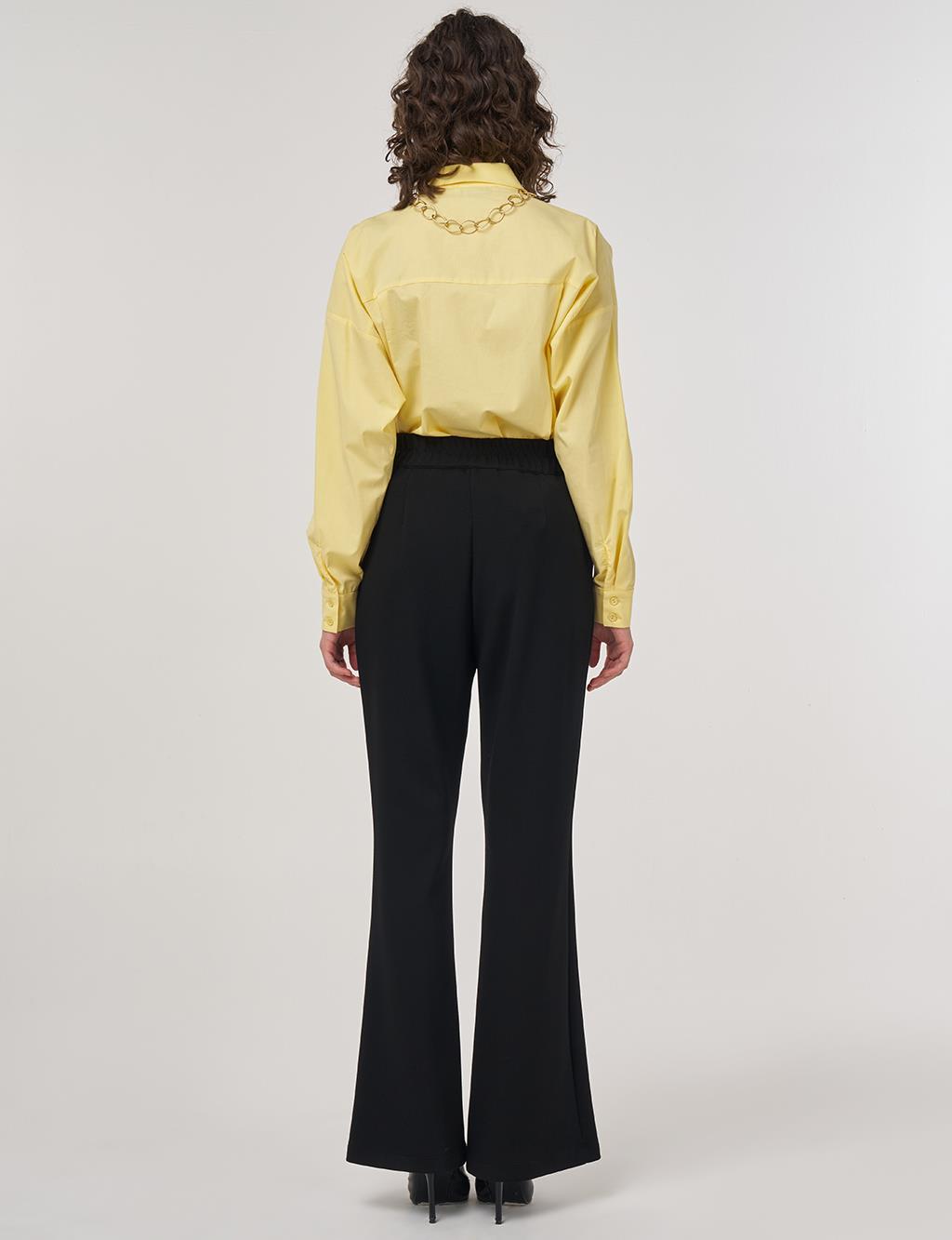 Topstitched Scuba Pants Black
