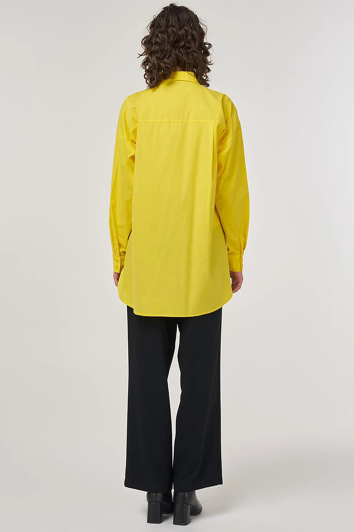 Relaxed-Fit Cotton Tunic in Light Yellow