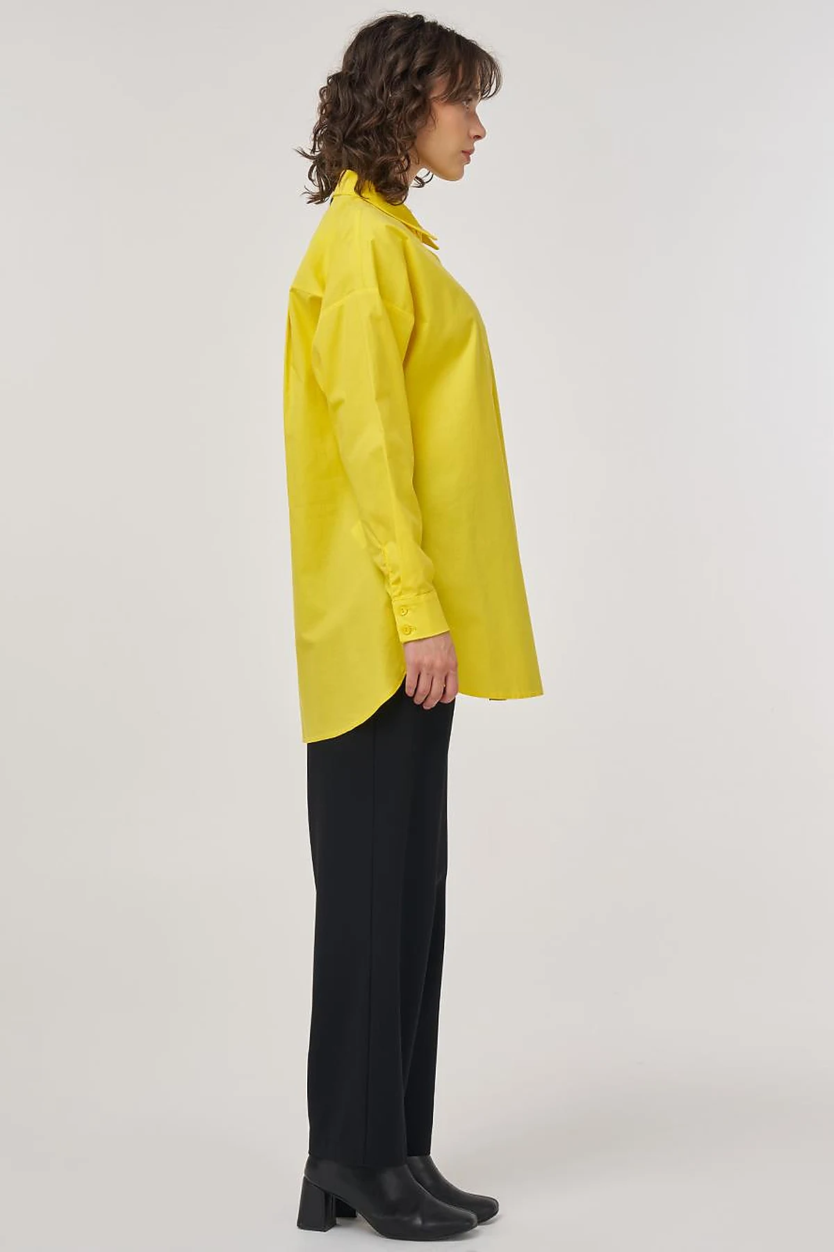 Relaxed-Fit Cotton Tunic in Light Yellow