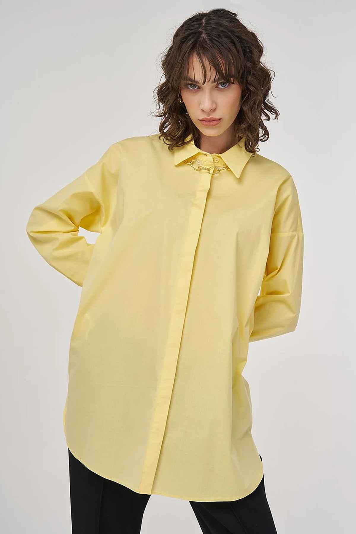 Relaxed-Fit Cotton Tunic in Yellow