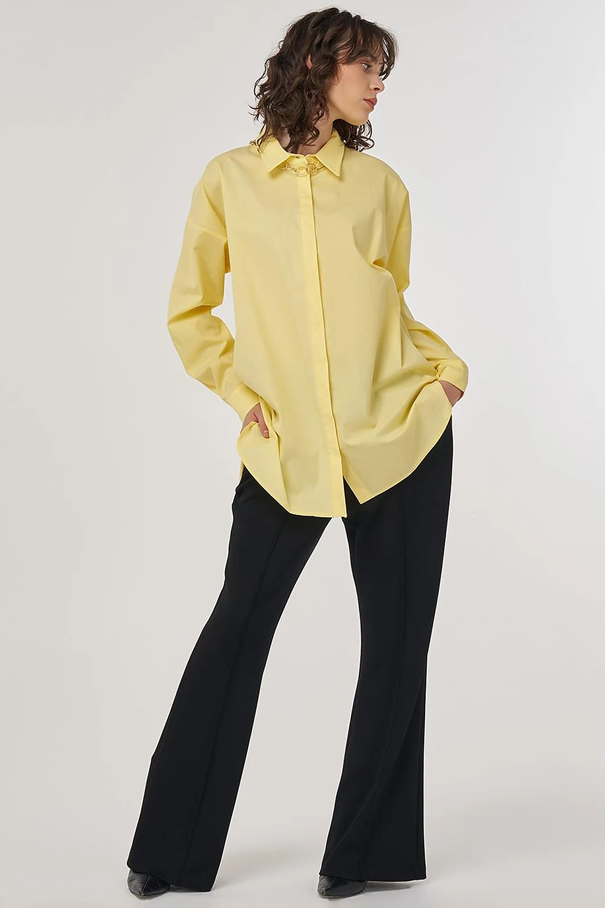 Relaxed-Fit Cotton Tunic in Yellow