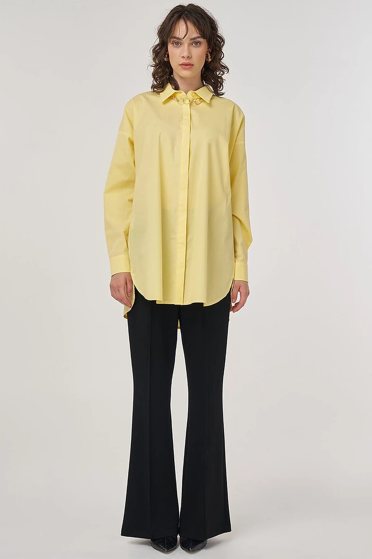 Relaxed-Fit Cotton Tunic in Yellow