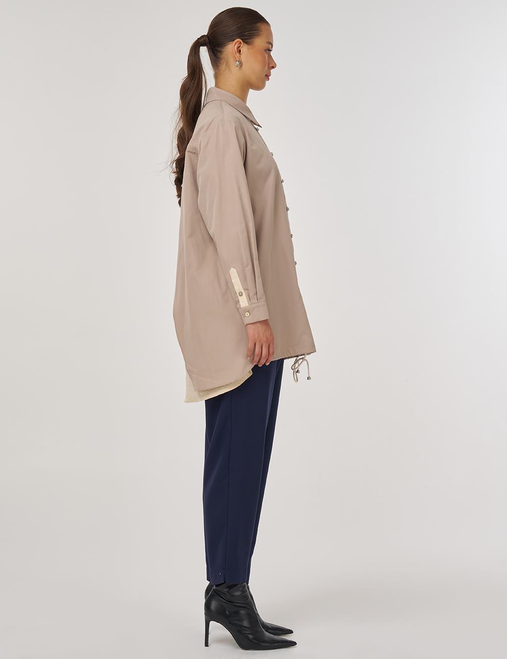 100% Cotton Drawstring Tunic Mink