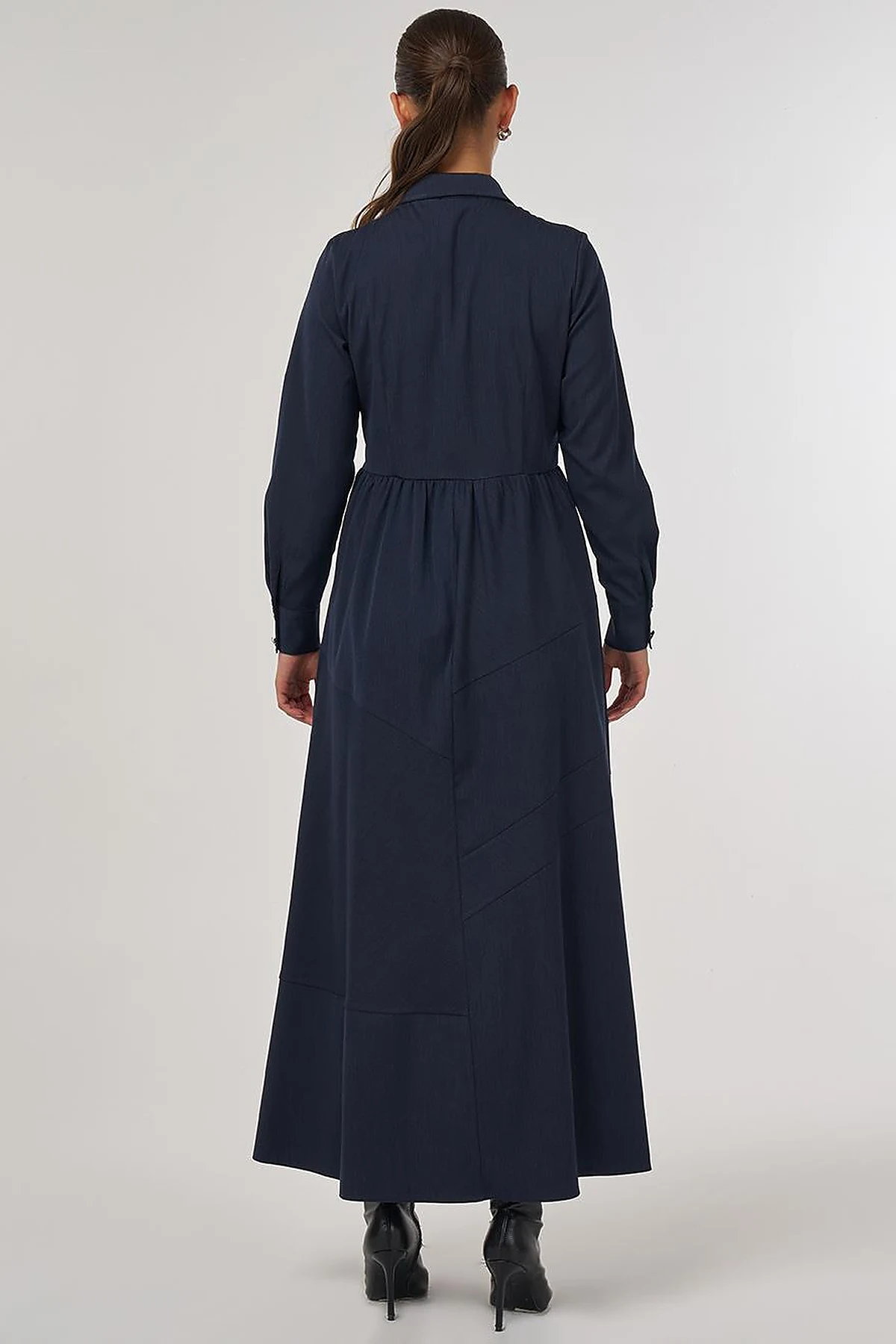  Buttoned Maxi Dress Navy Blue