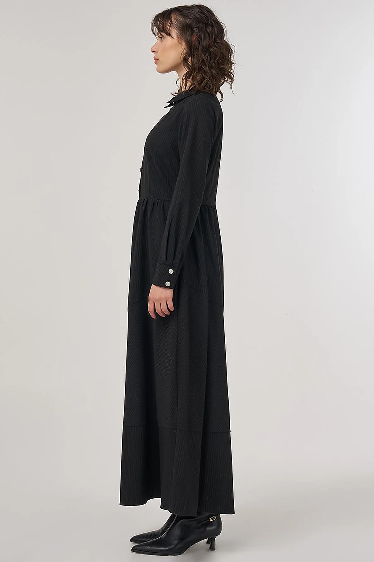 Buttoned Maxi Dress Black