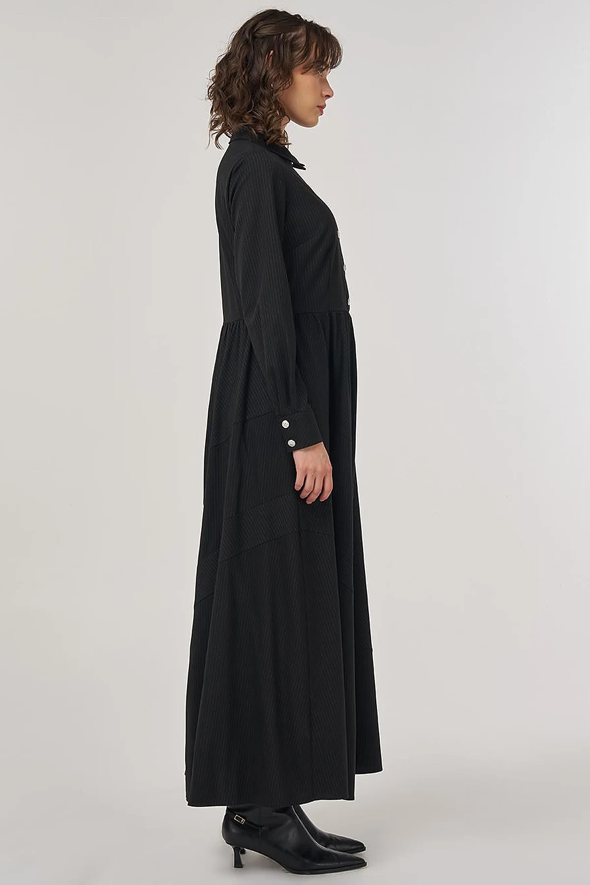 Buttoned Maxi Dress Black