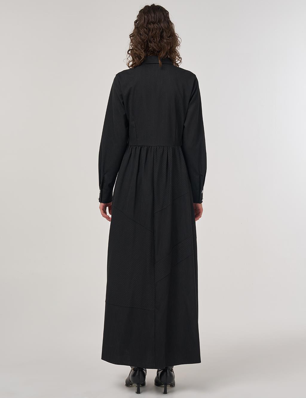 Buttoned Maxi Dress Black