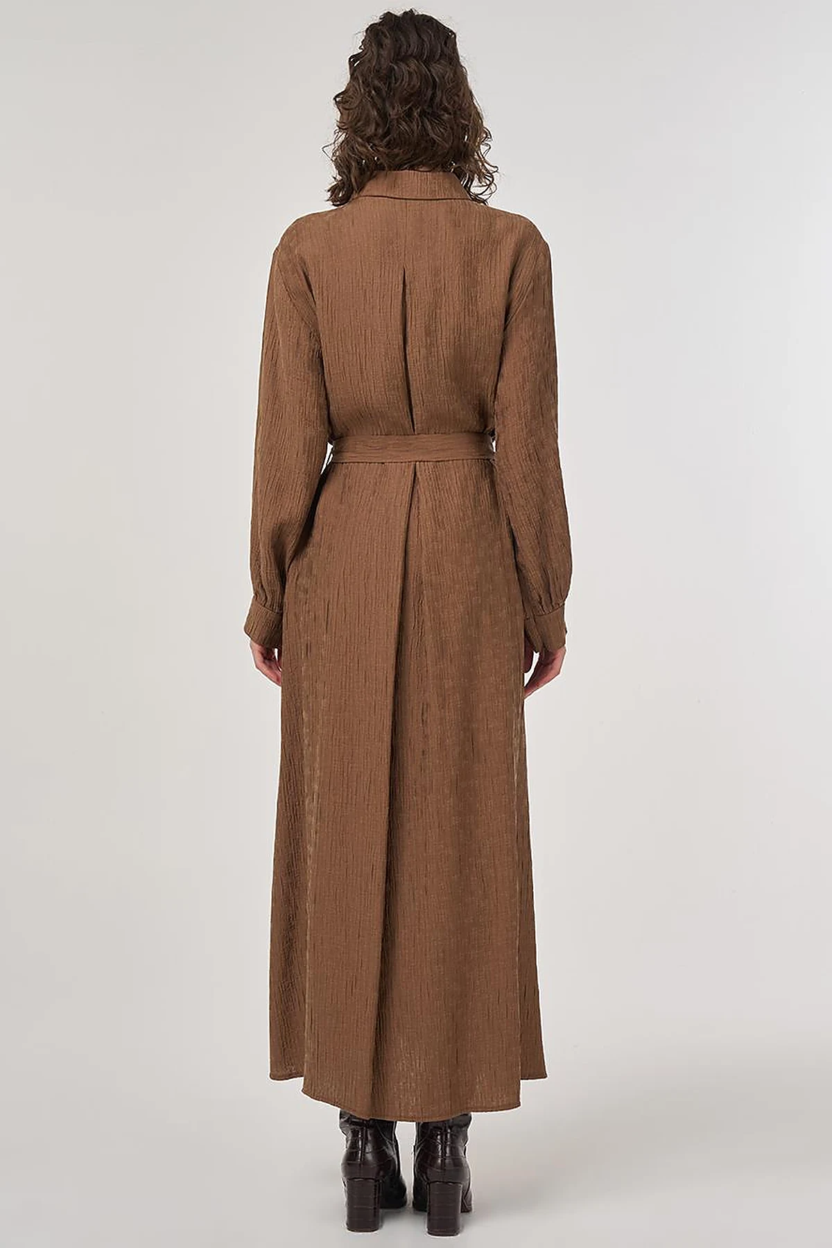 Belted Lyocell Dress Dark Olive