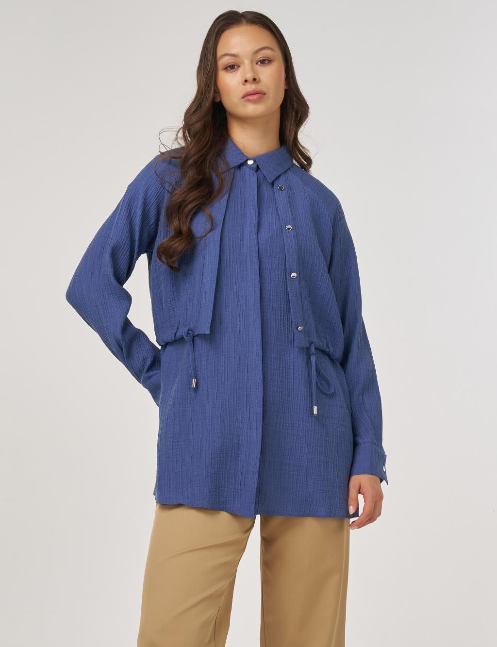 Aller Detail Lyocell Blouse Indigo