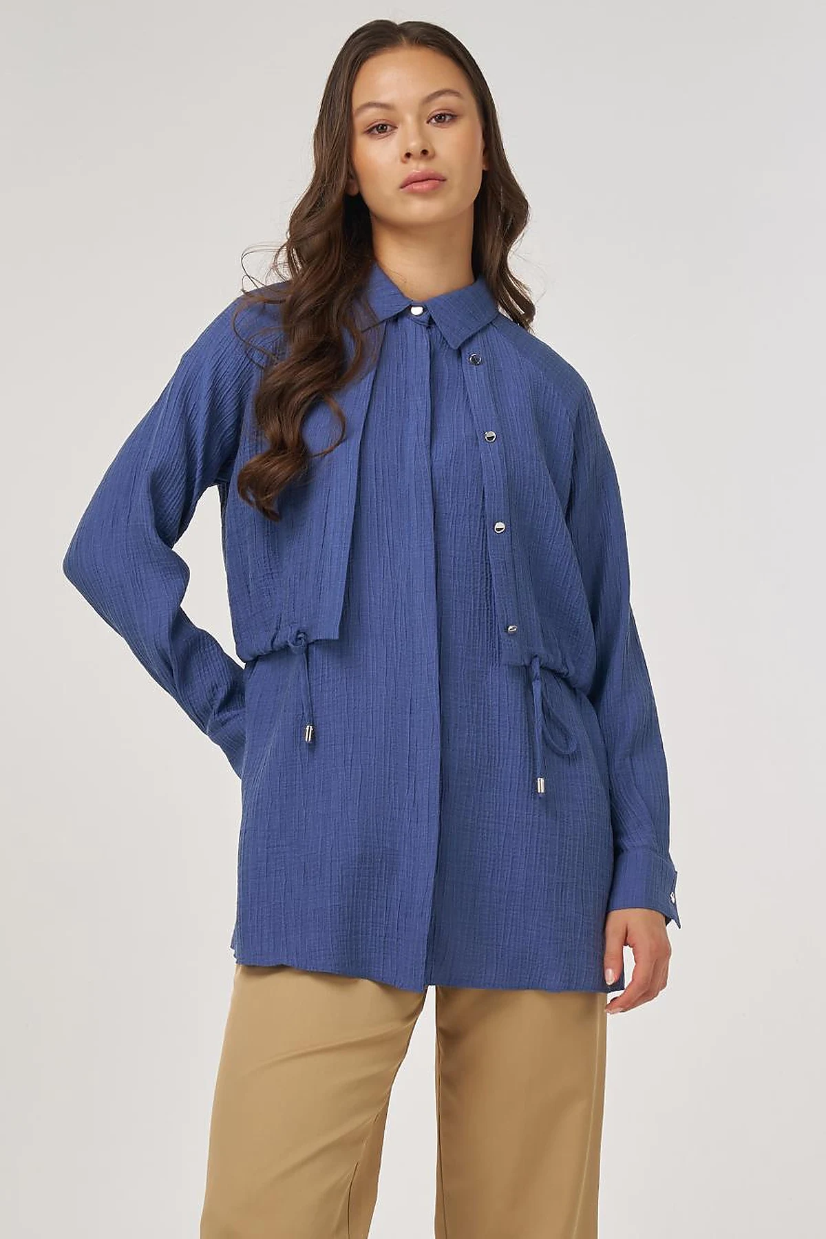 Aller Detail Lyocell Blouse Indigo