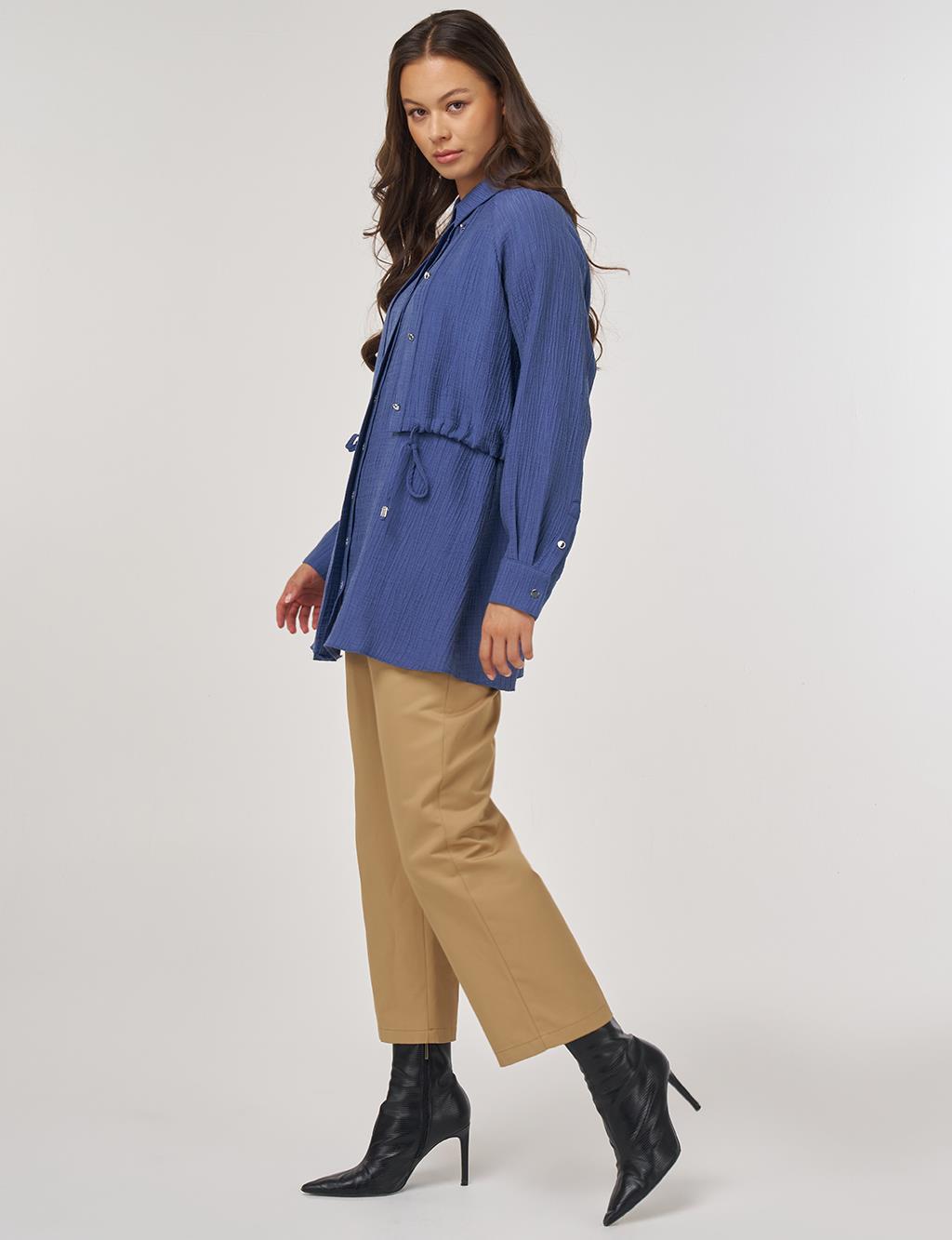 Aller Detail Lyocell Blouse Indigo