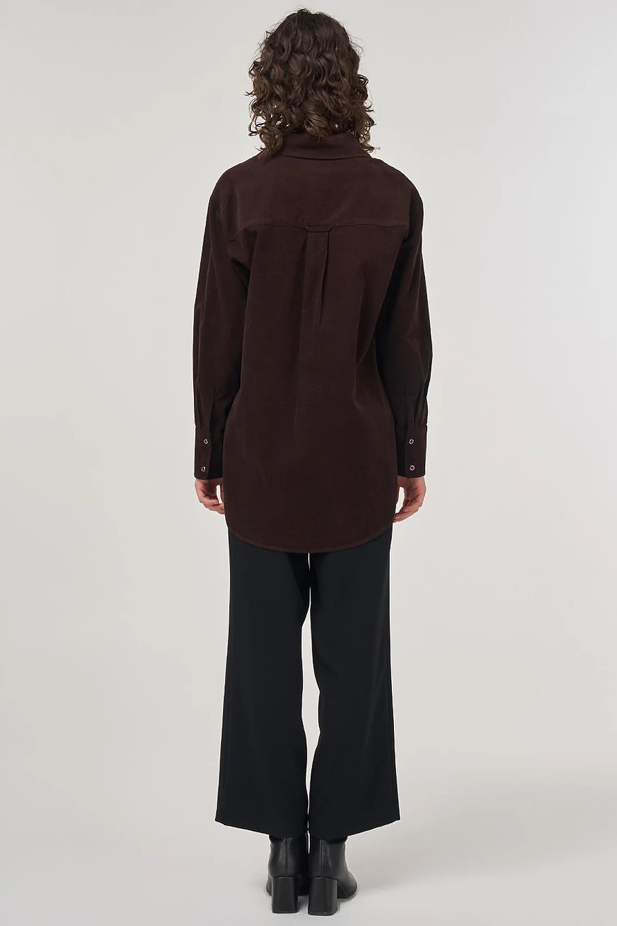 Velvet Tunic with Chain Detail in Coffee