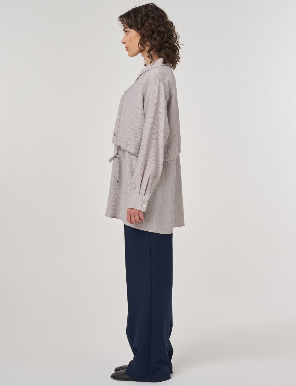 Lyocell Blouse with Allergy Detail in Gray