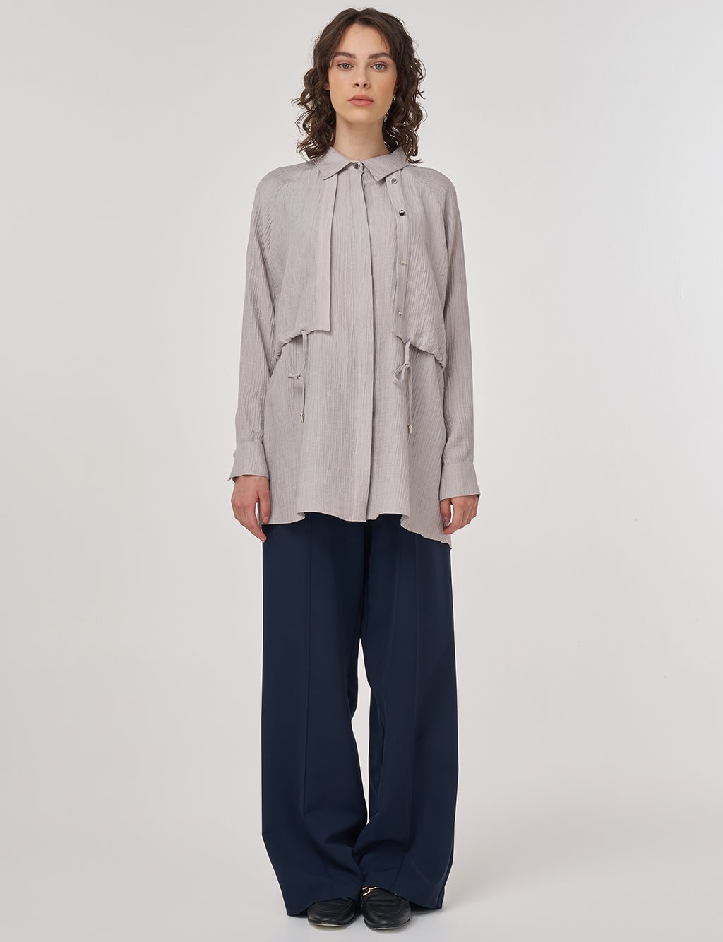 Lyocell Blouse with Allergy Detail in Gray