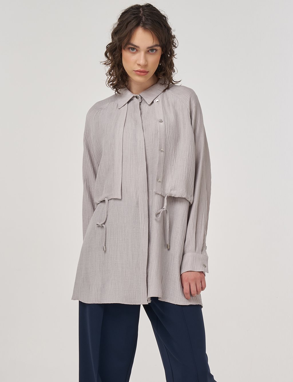 Lyocell Blouse with Allergy Detail in Gray