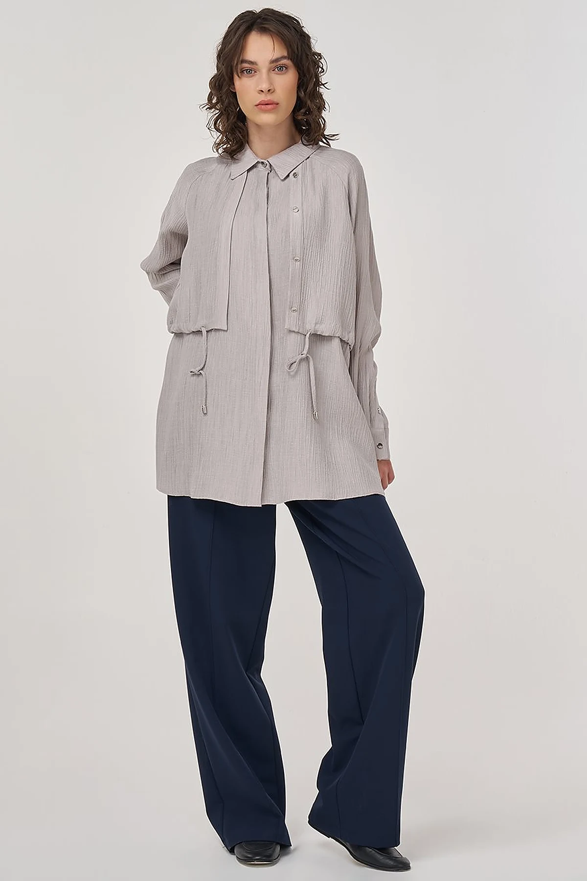 Lyocell Blouse with Allergy Detail in Gray