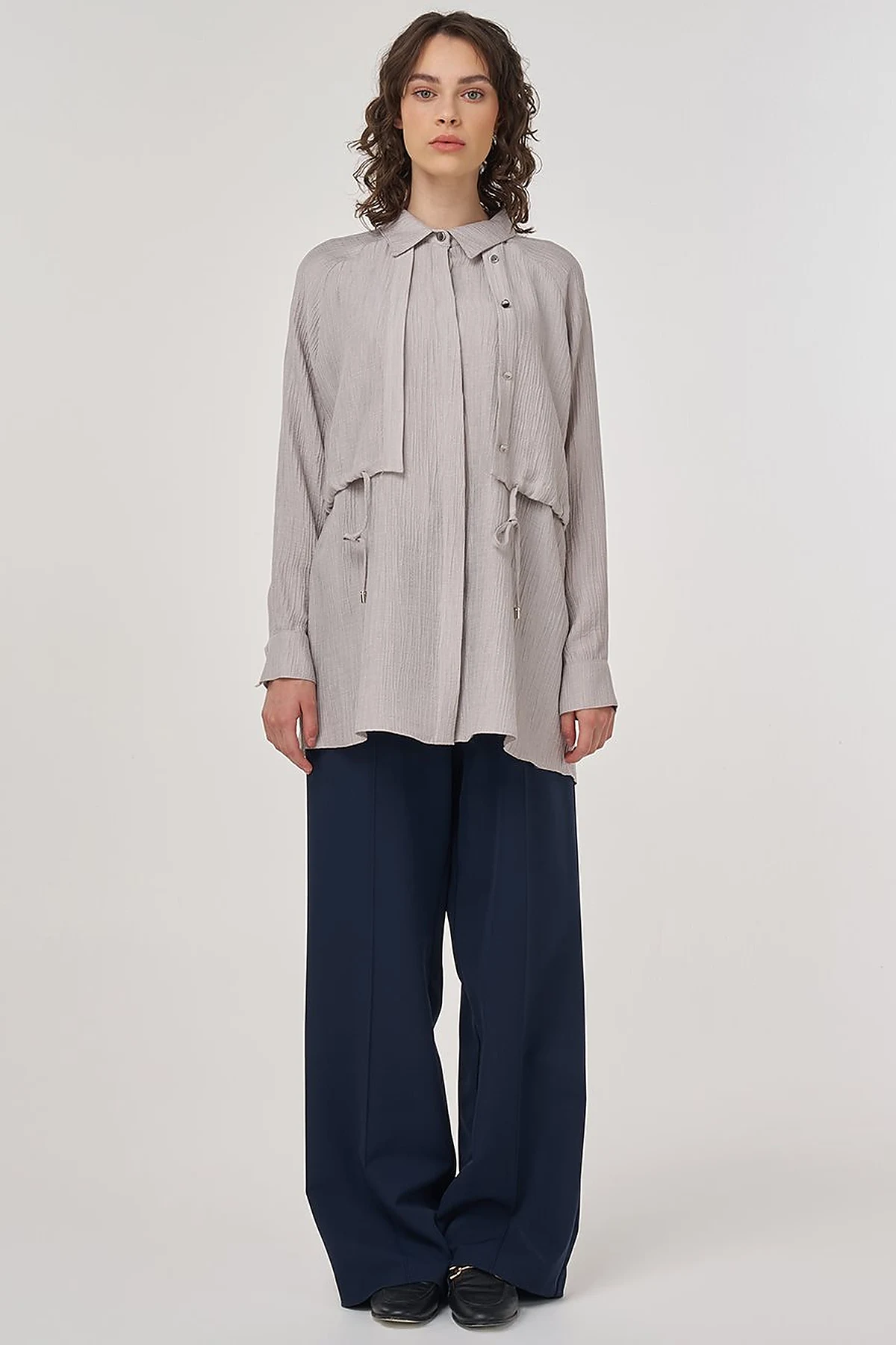 Lyocell Blouse with Allergy Detail in Gray