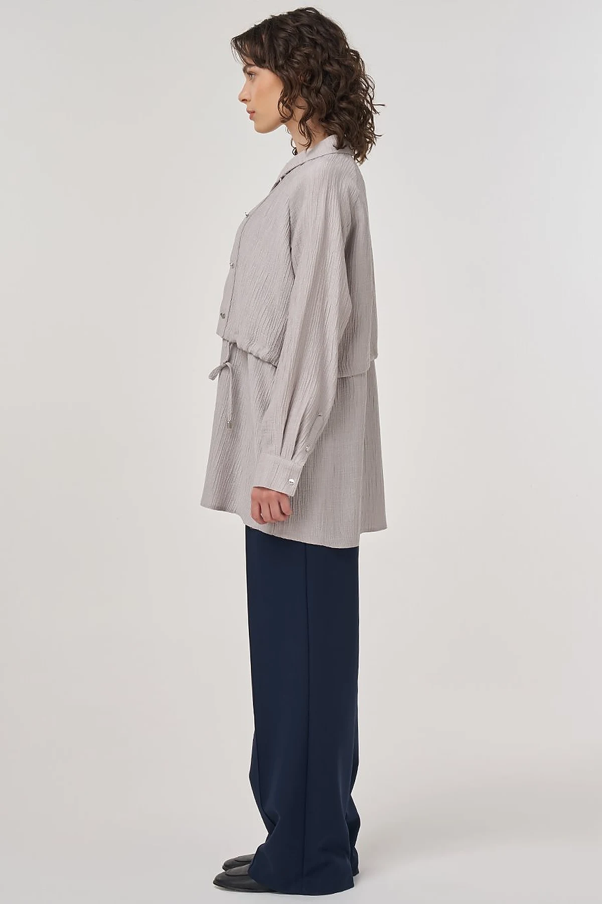 Lyocell Blouse with Allergy Detail in Gray