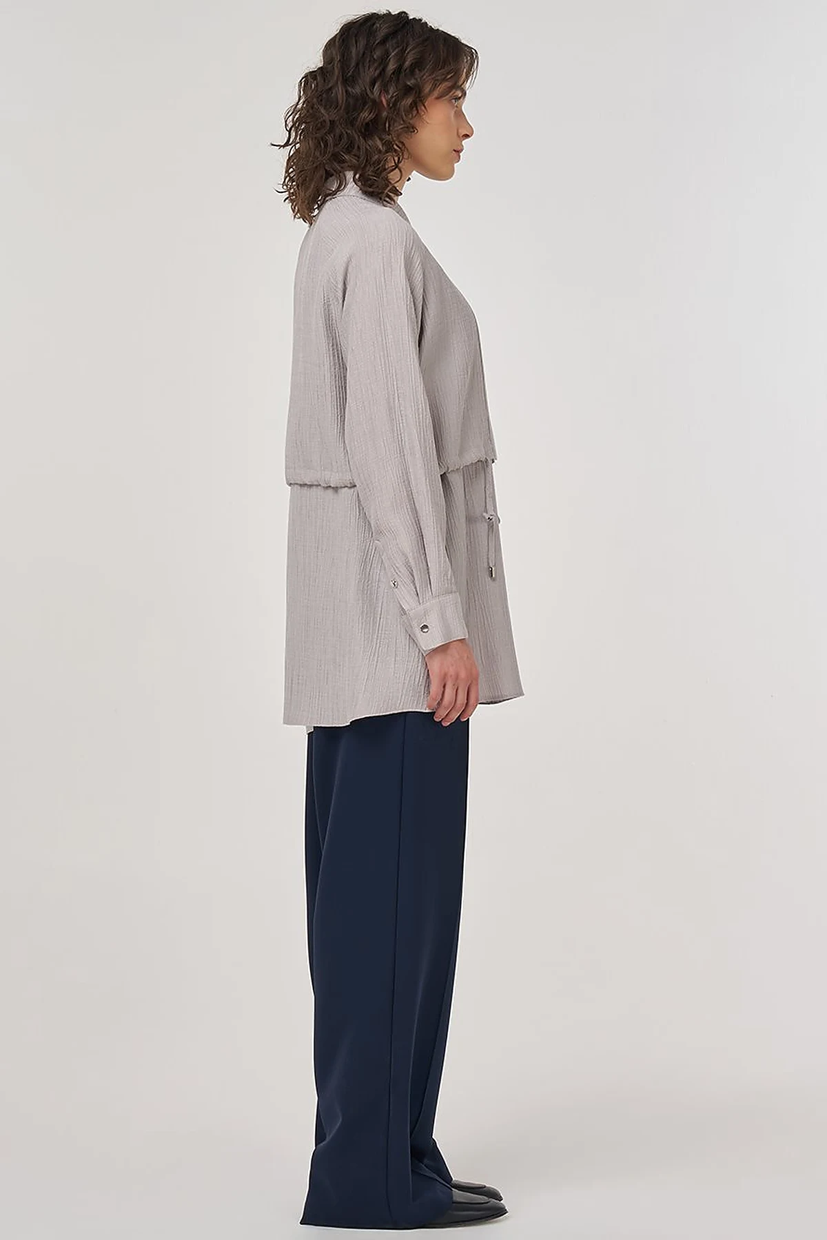 Lyocell Blouse with Allergy Detail in Gray