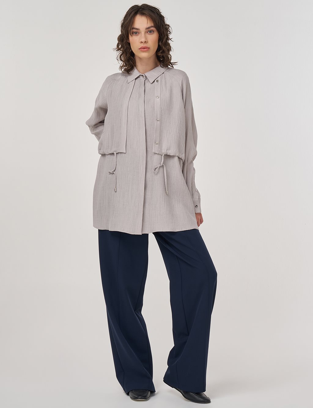 Lyocell Blouse with Allergy Detail in Gray