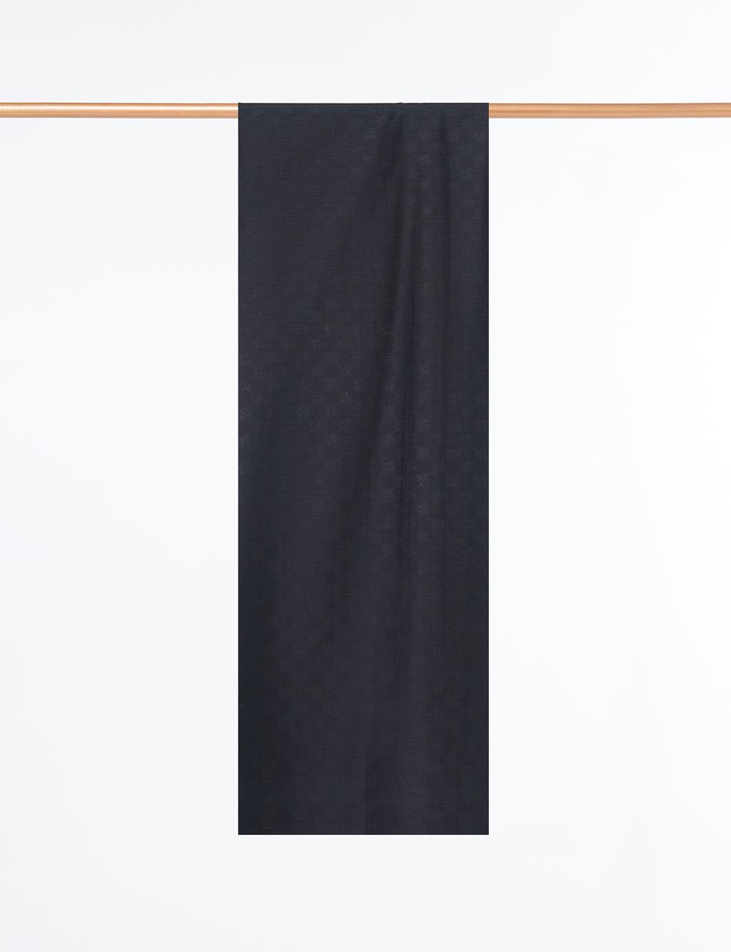 Cupra Lyocell Shawl with Monogram and Signature Detail in Black