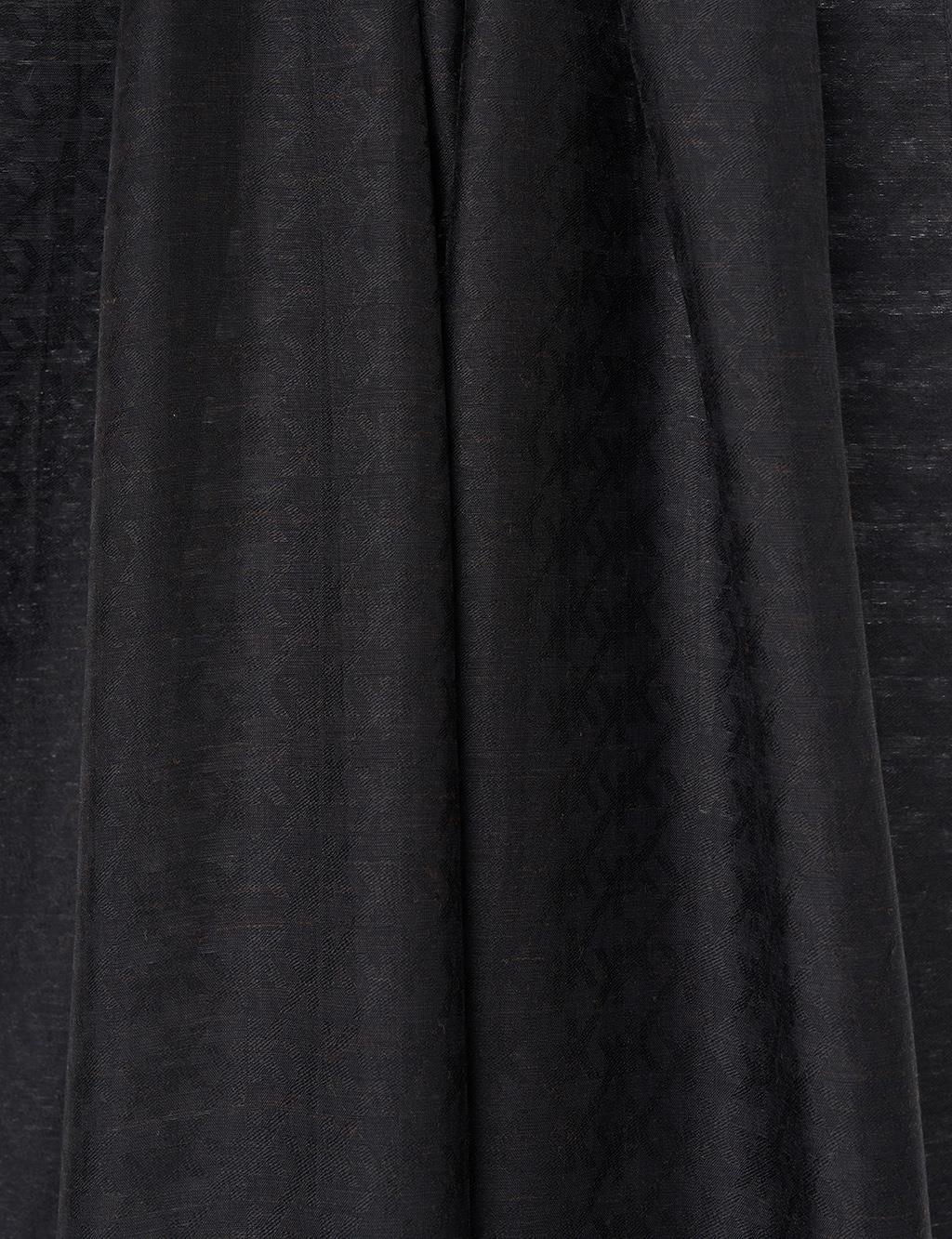 Wool Blend Shawl Black with Logo