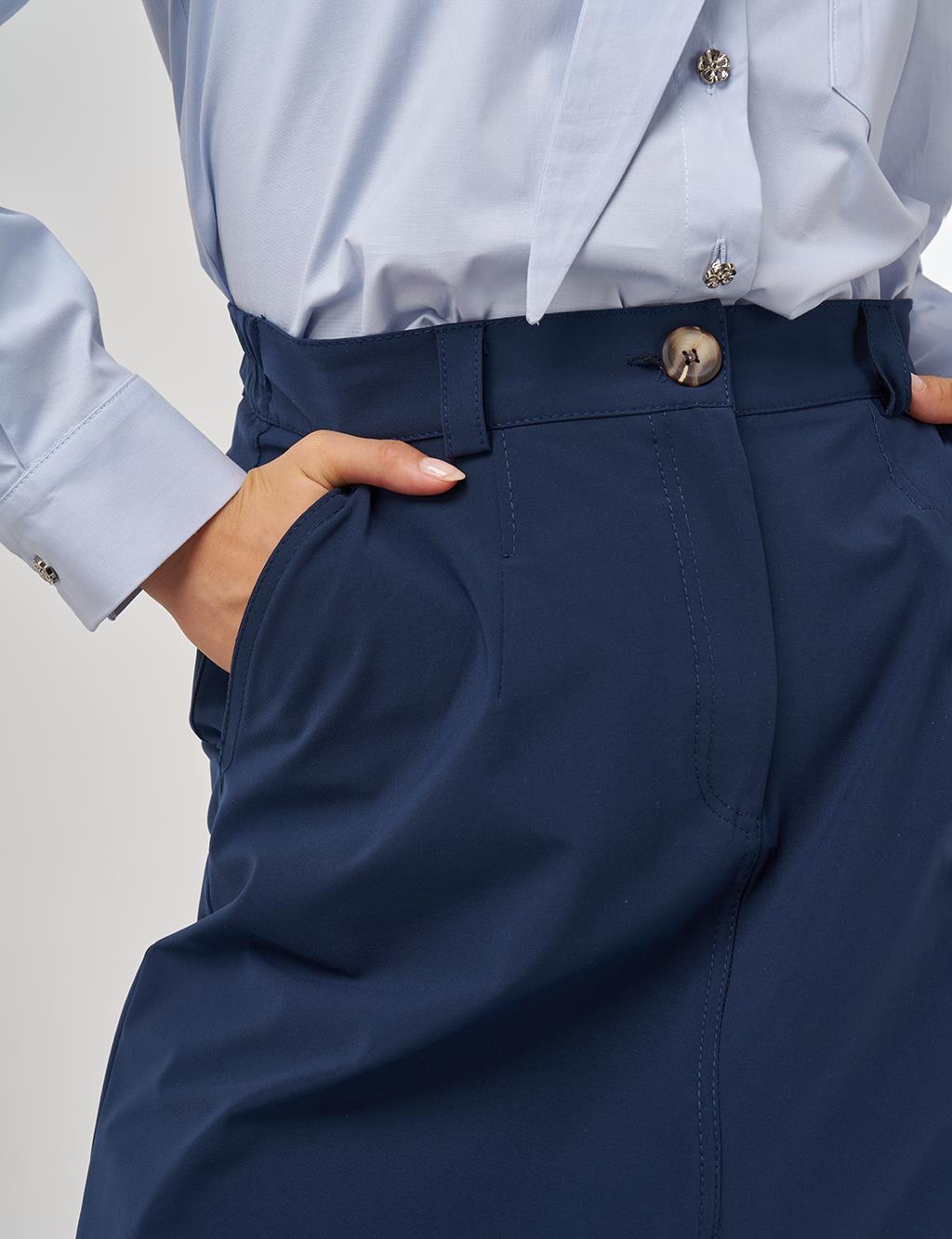 Zippered Pocket Skirt in Dark Navy