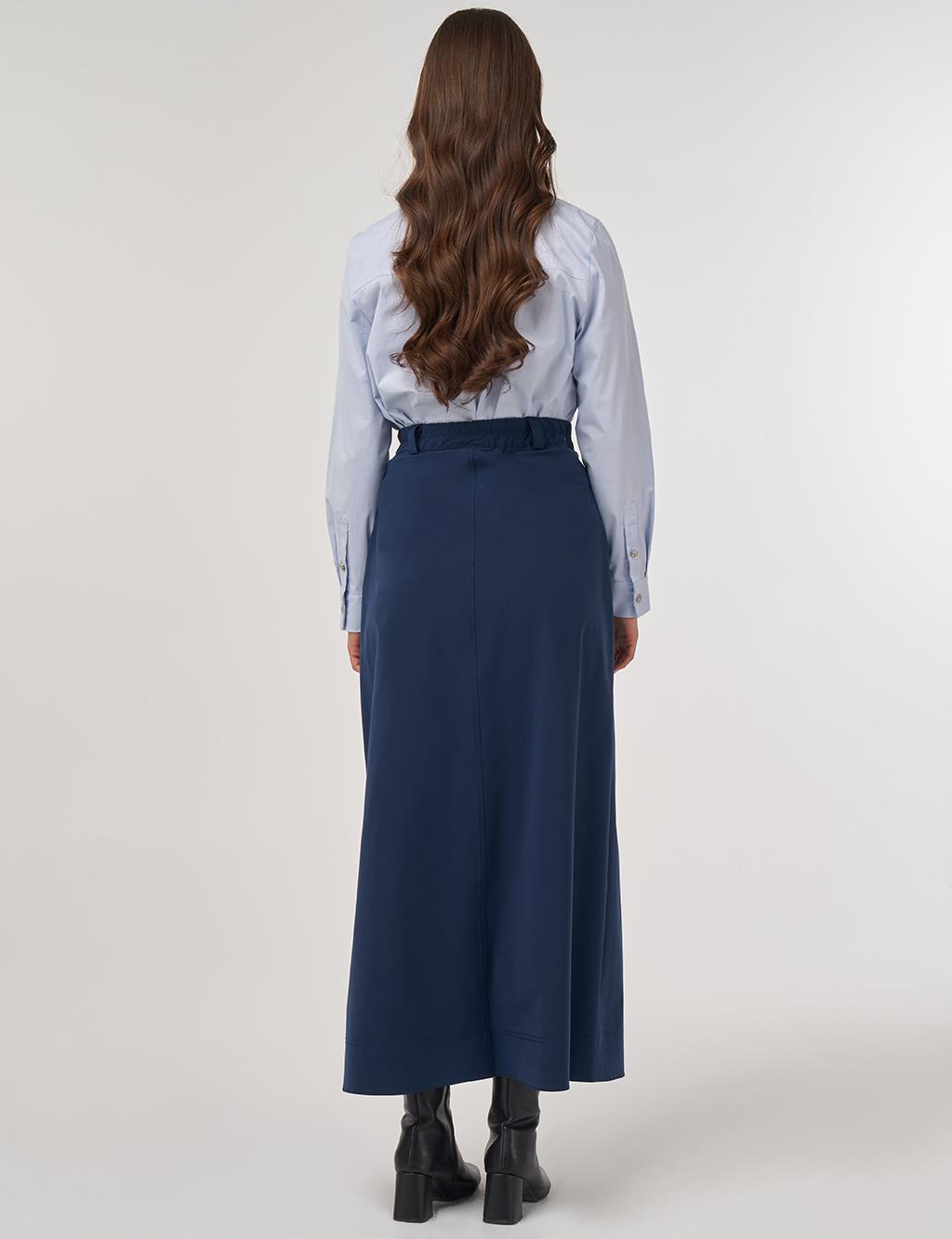 Zippered Pocket Skirt in Dark Navy