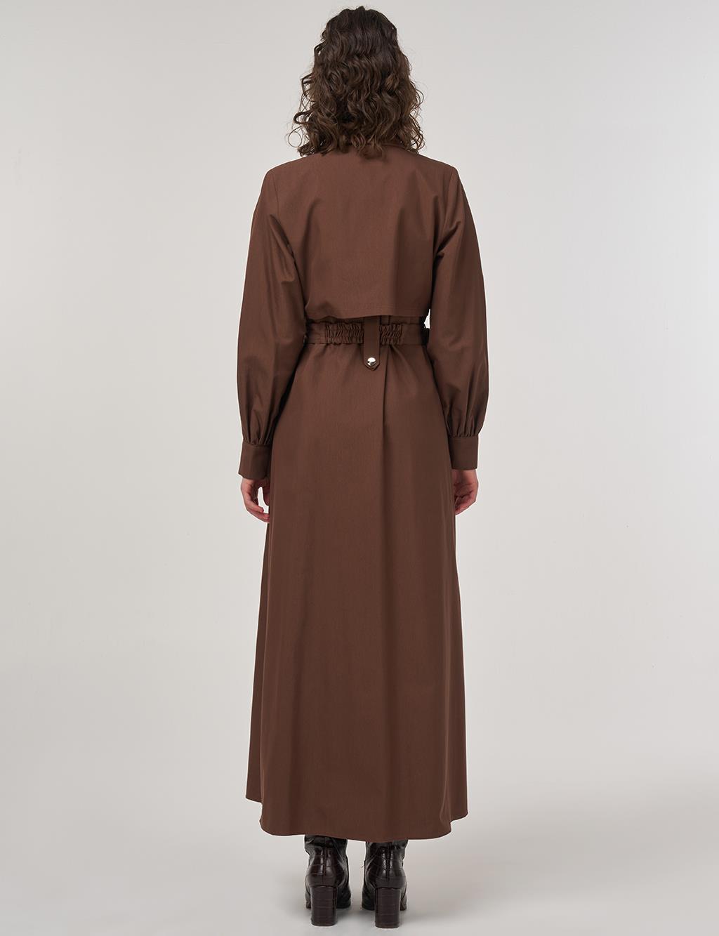 Belted Shirt Dress Cocoa