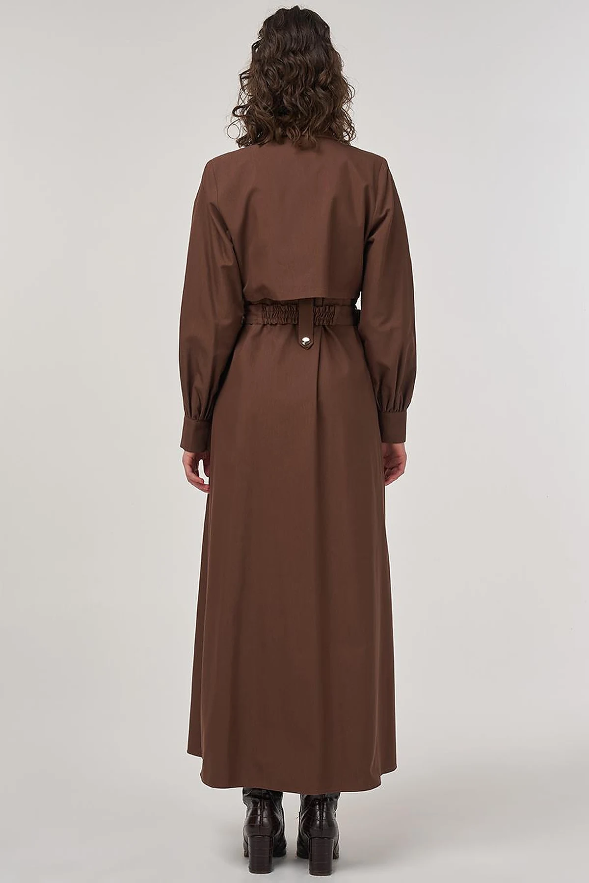Belted Shirt Dress Cocoa