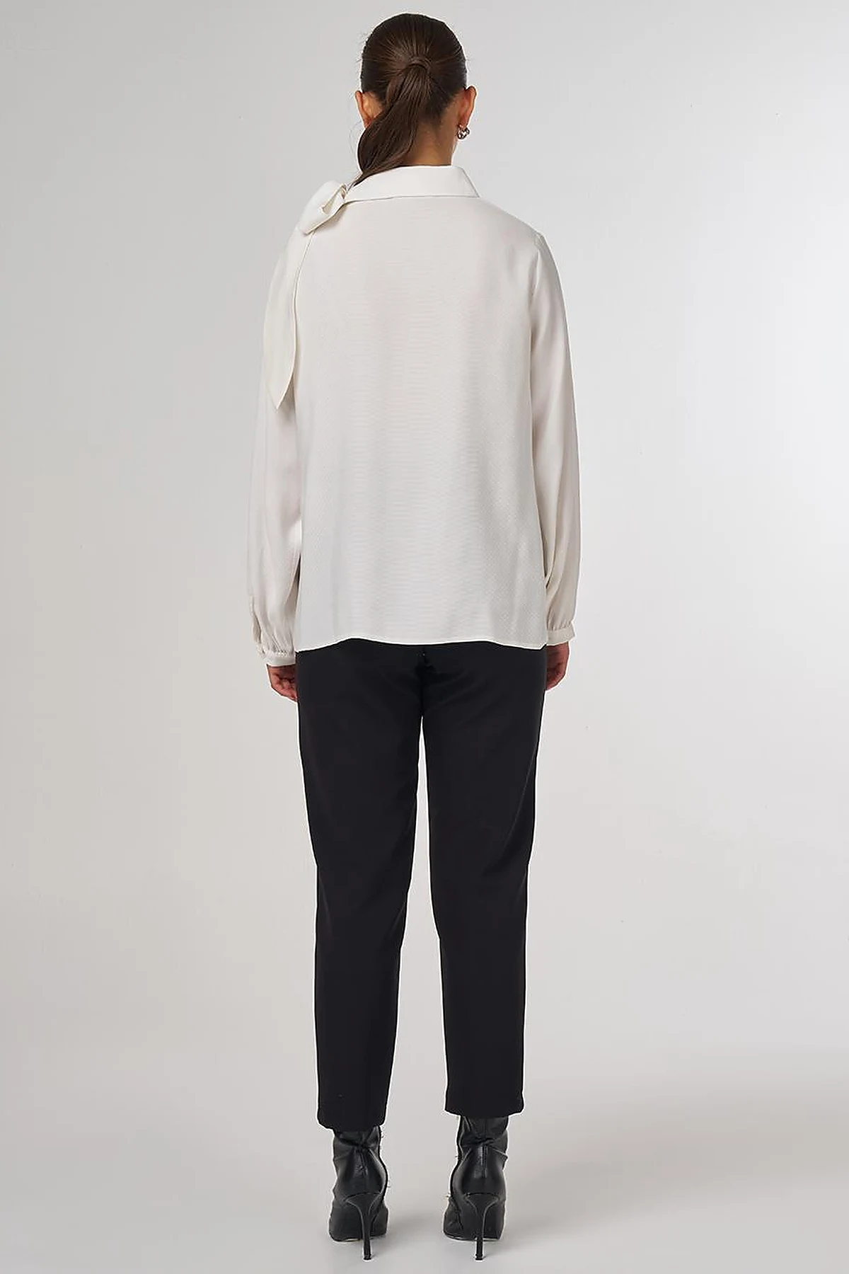 Neckline Detail Rayon Blouse Optic White