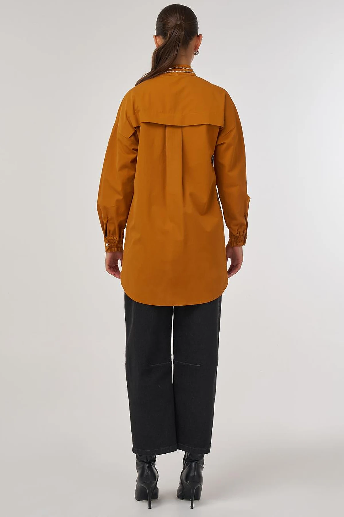 100% Cotton Tunic with Bead Embroidery Pumpkin