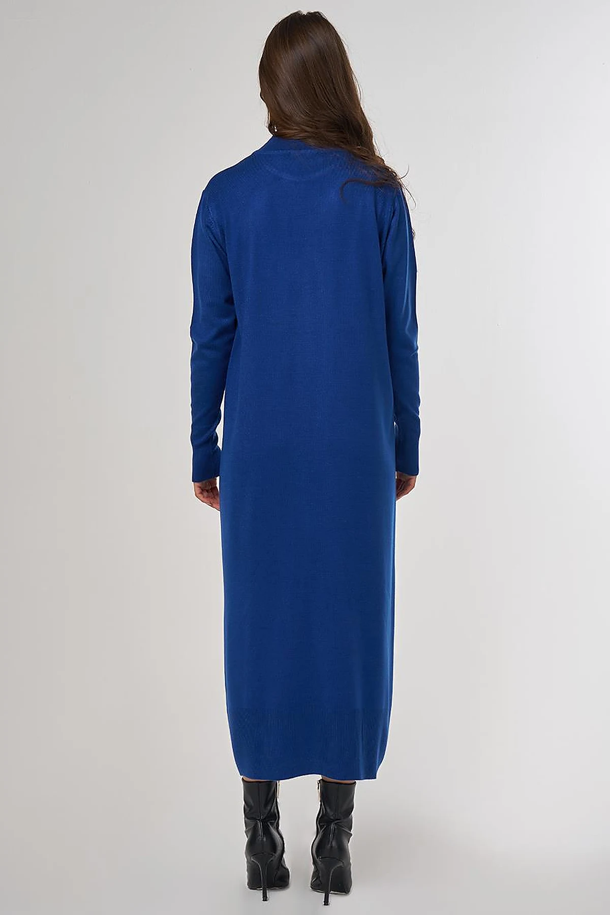 Half Turtleneck Knit Dress in Saxe