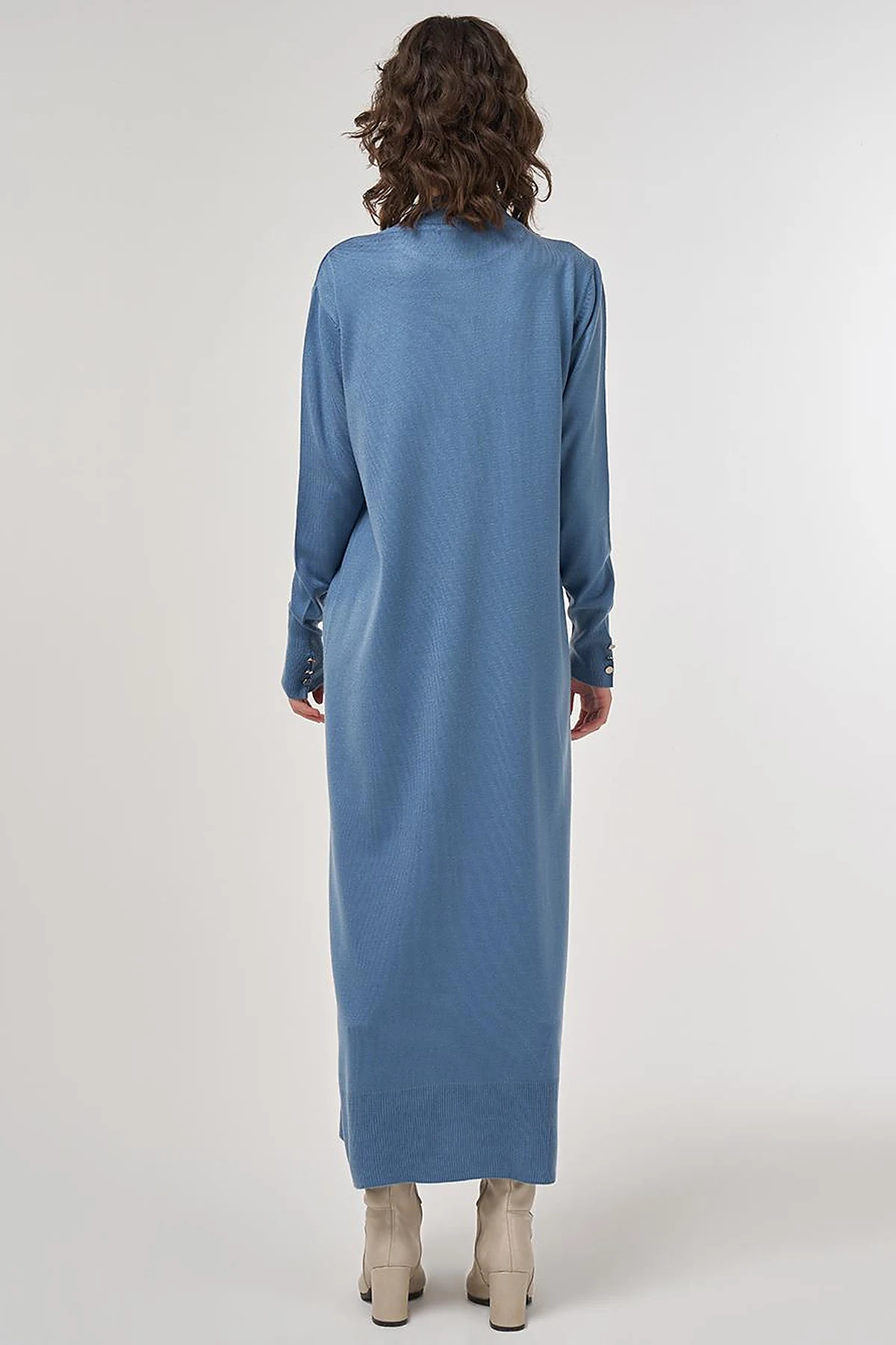 Half Turtleneck Knit Dress in Crown Blue