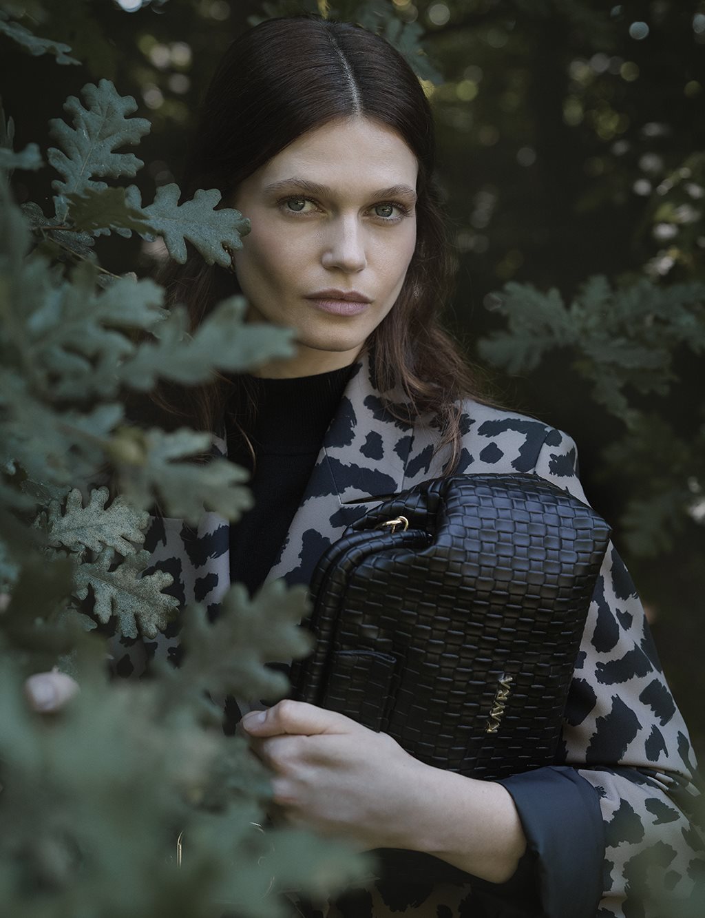 Leopard Pattern Blazer Jacket Taupe