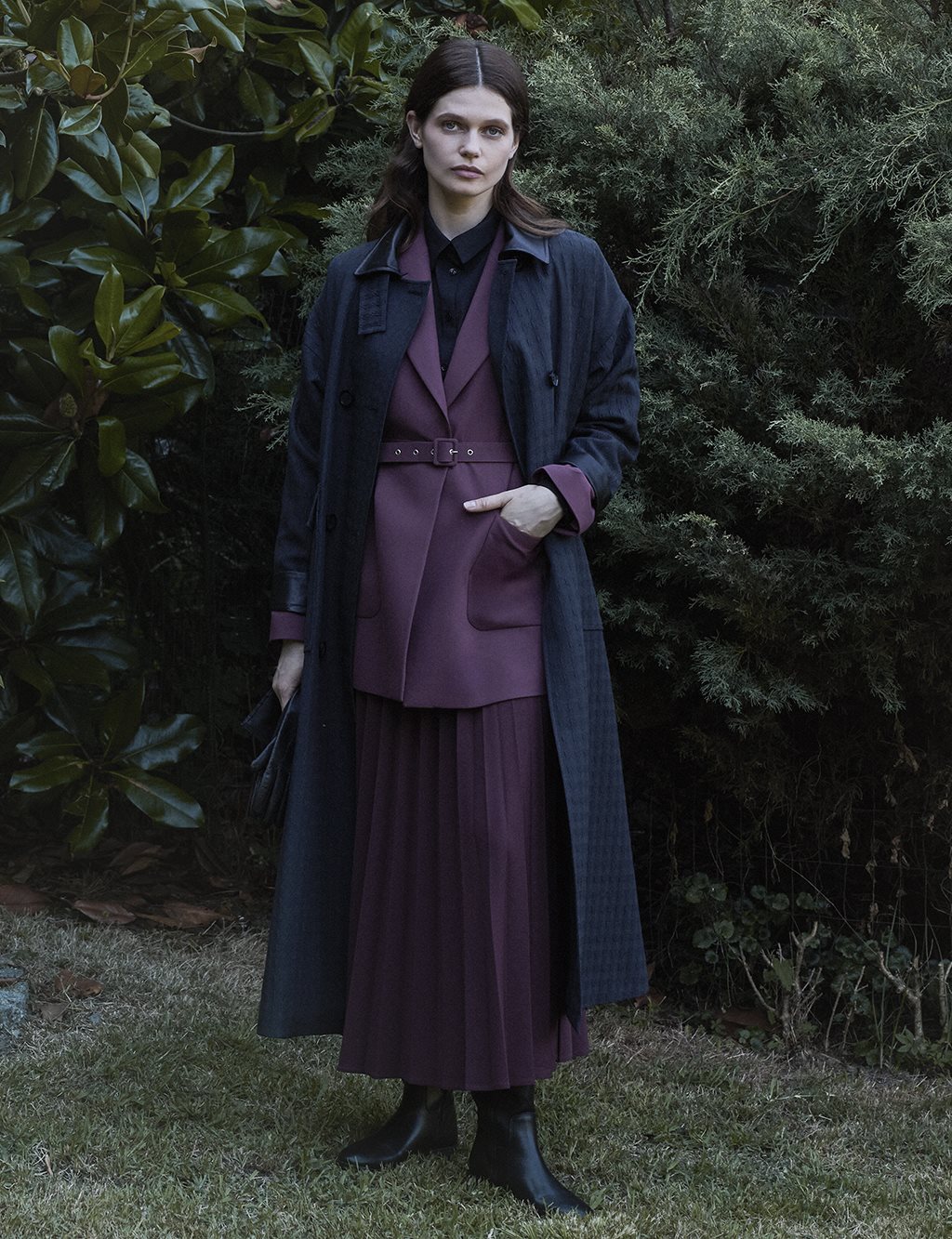 Toka Detaylı Blazer Ceket Bordo 