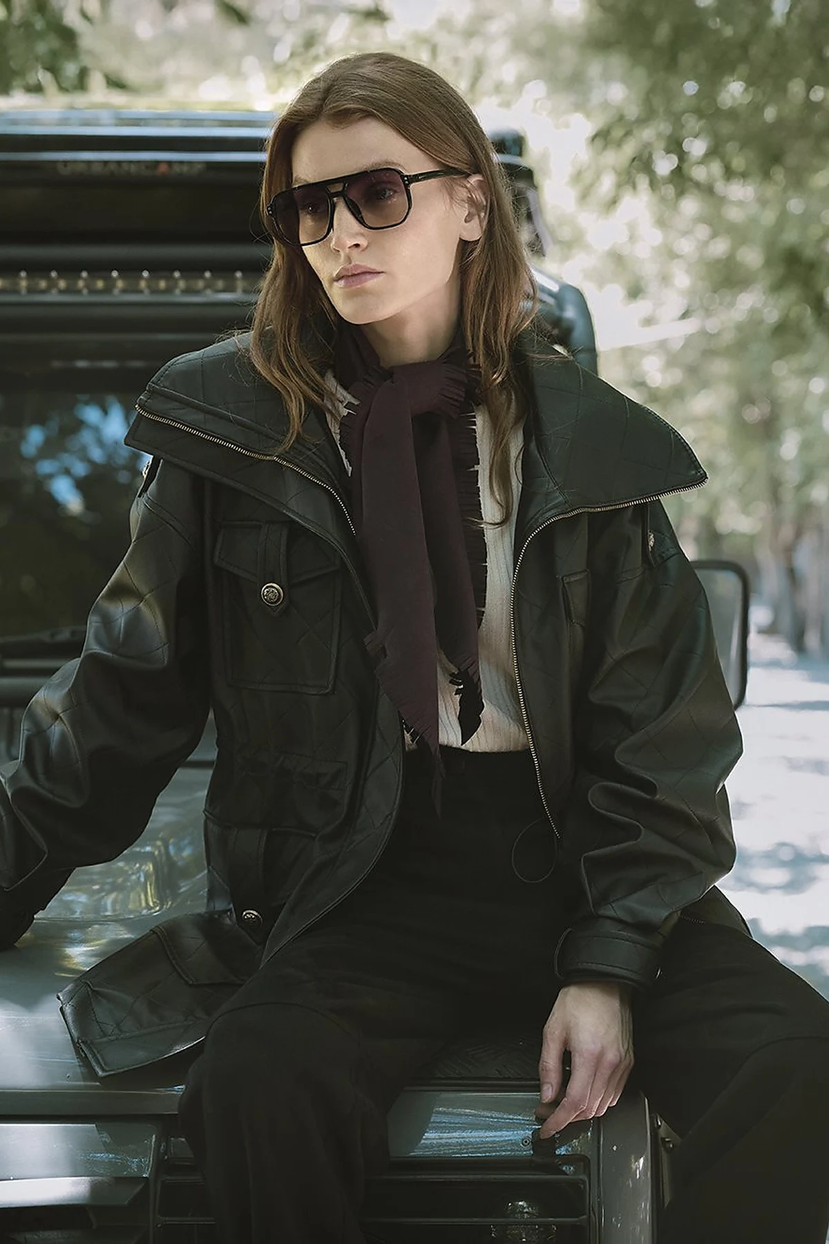 Wide Collar Faux Leather Jacket Black