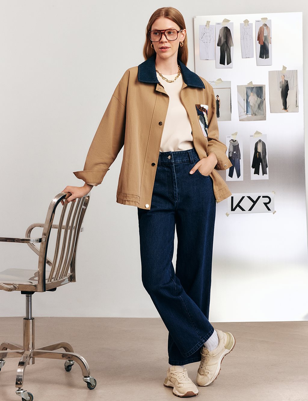 Embroidered Short Jacket – Beige