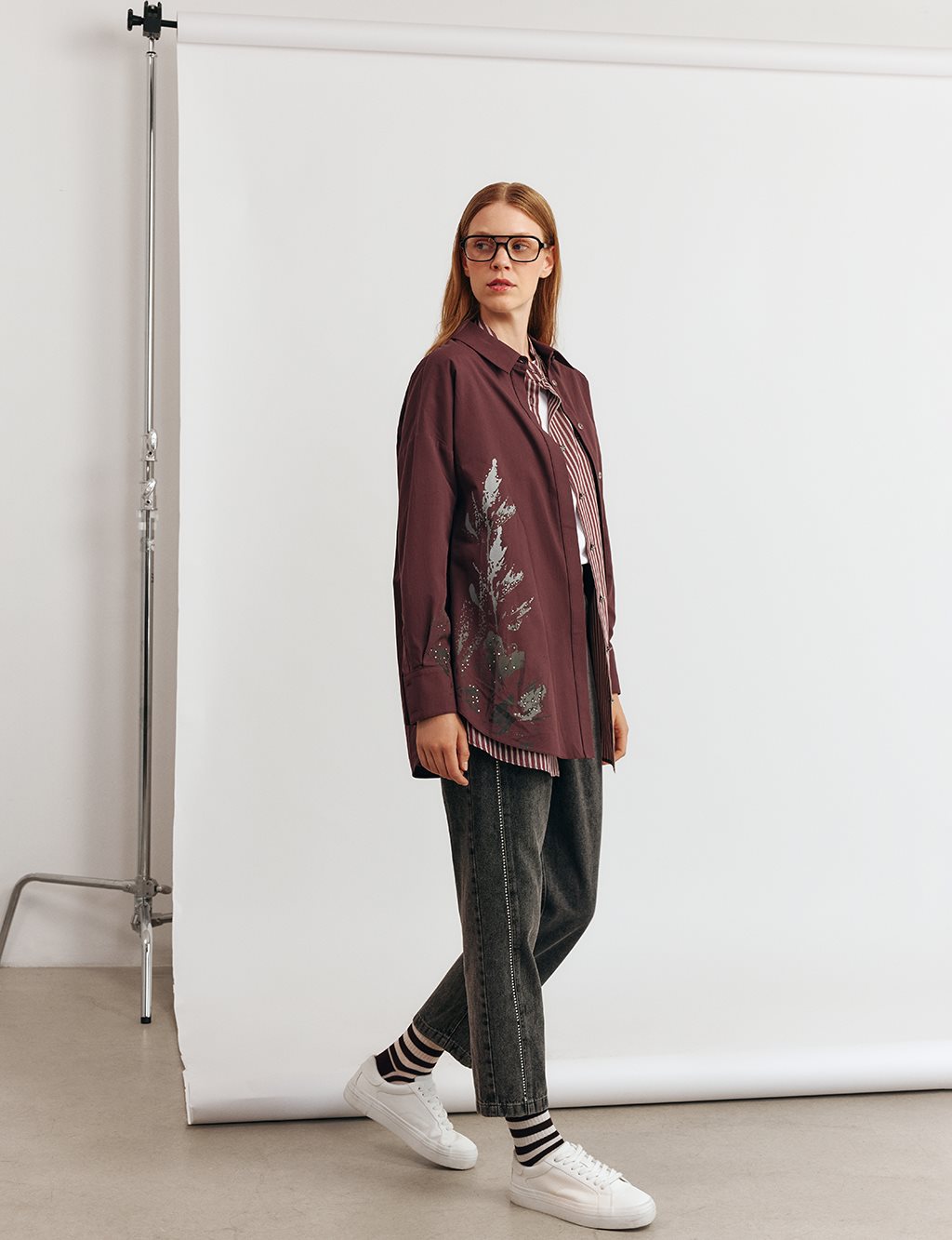 %100 Pamuklu Tunik Koyu Bordo