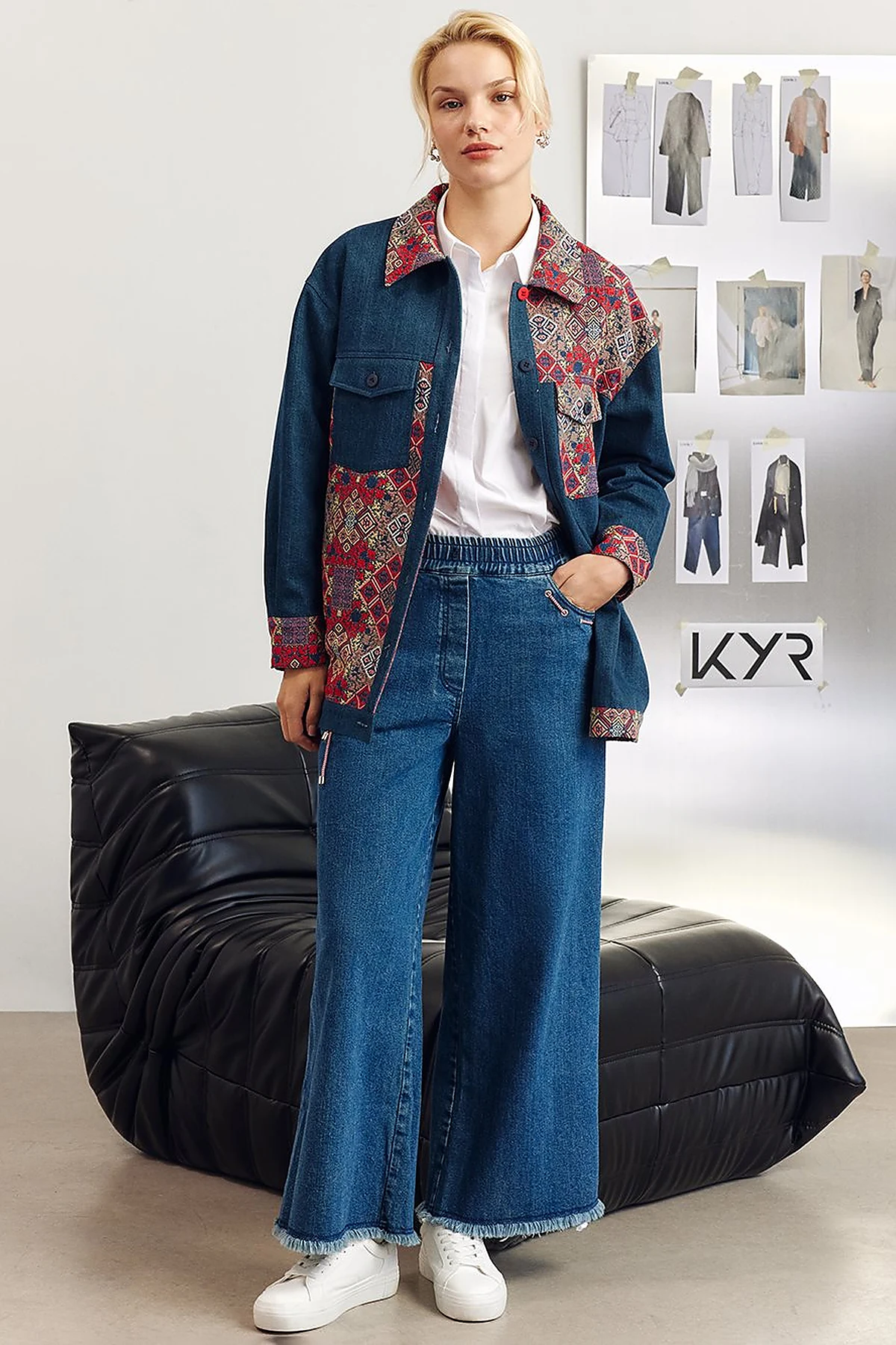 Aksesuar Detaylı Marine Fit Denim Pantolon İndigo
