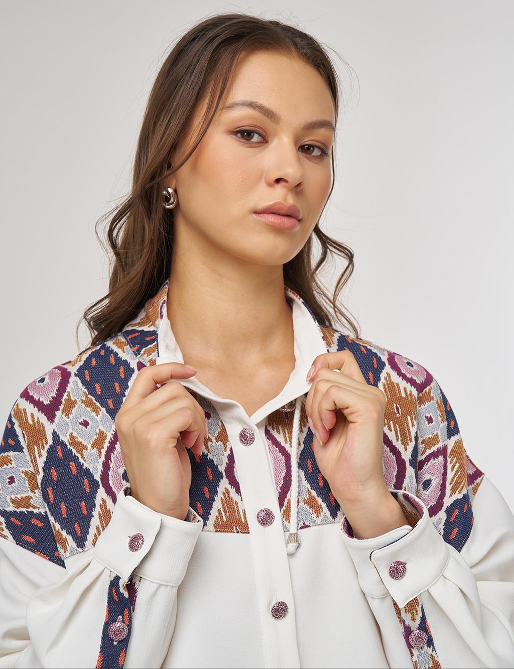Stand Collar Sweatshirt – Ecru 