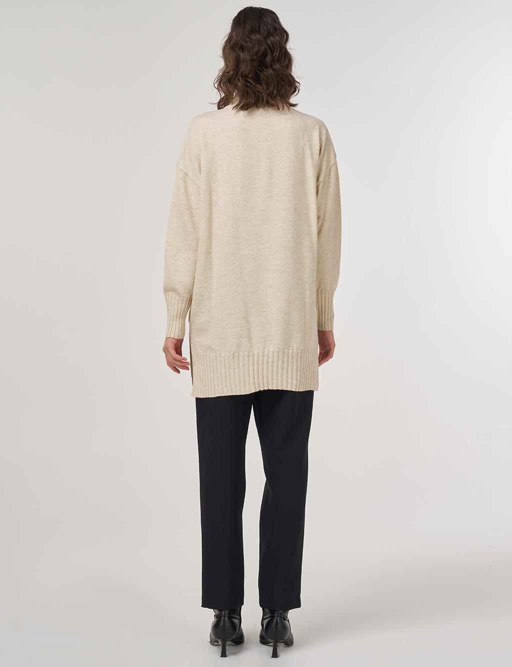 Stone-Embellished Knit Tunic Stone