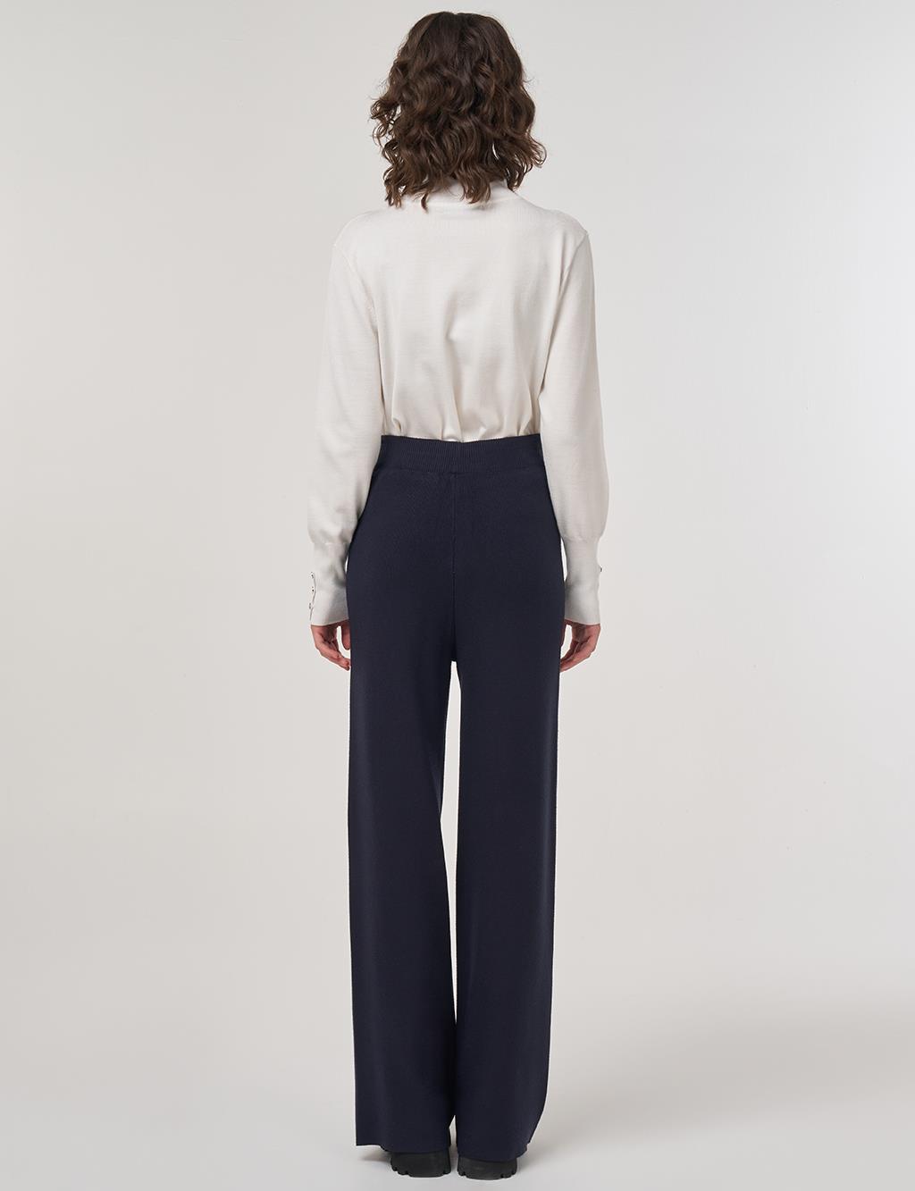 Drawstring Viscose Knit Pants Dark Navy 