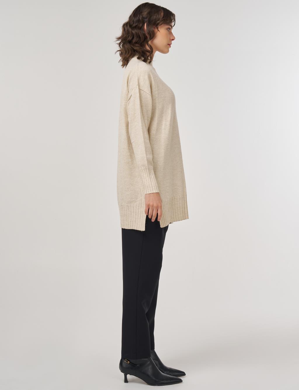 Stone-Embellished Knit Tunic Stone