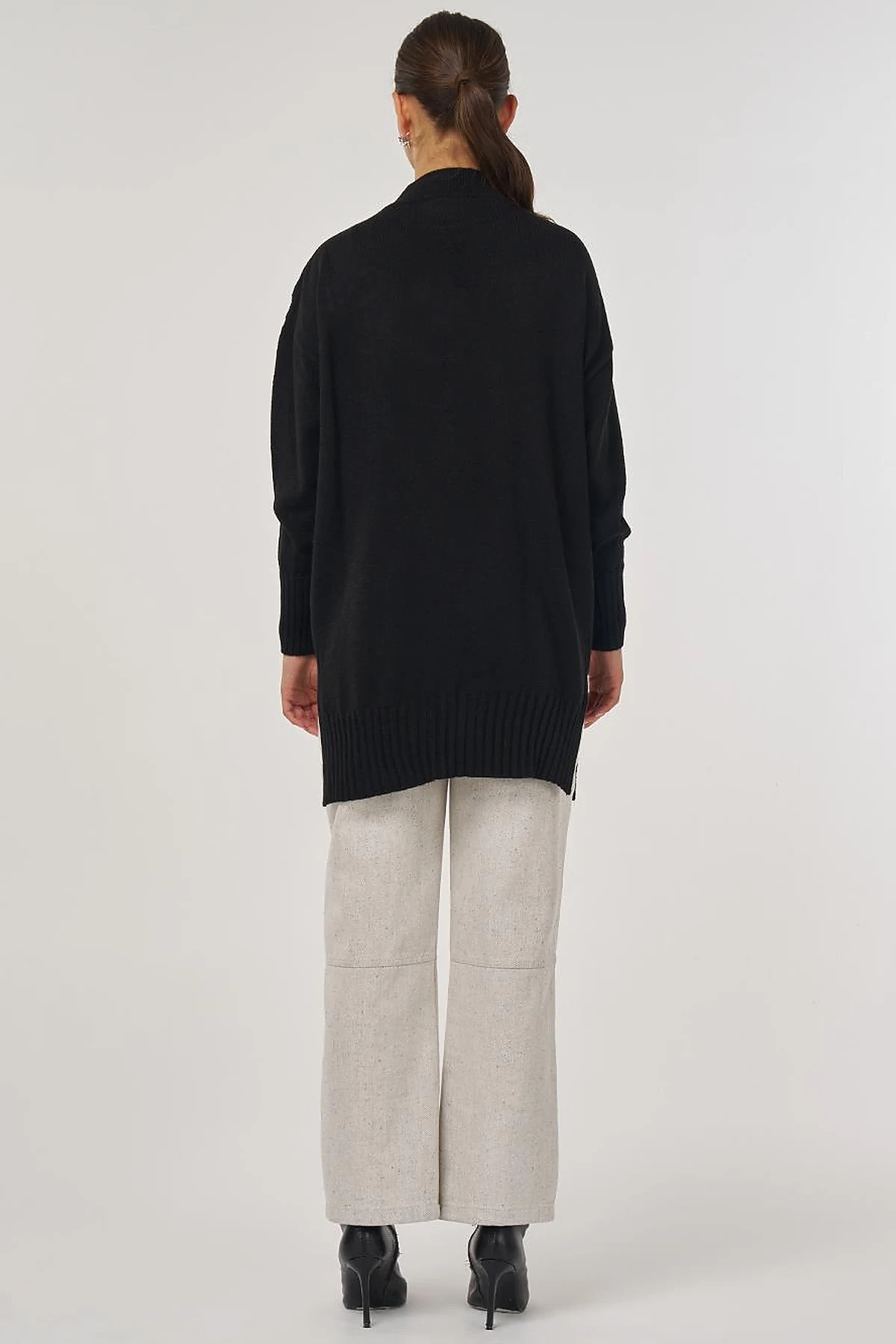 Appliqué Knit Tunic Black