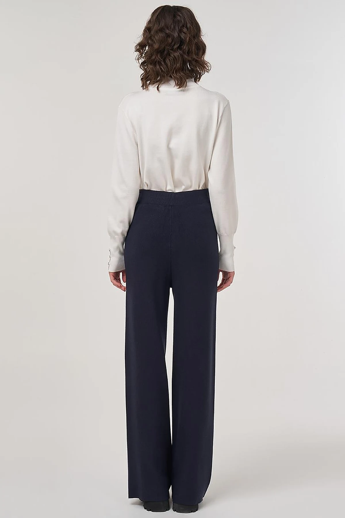Drawstring Viscose Knit Pants Dark Navy 