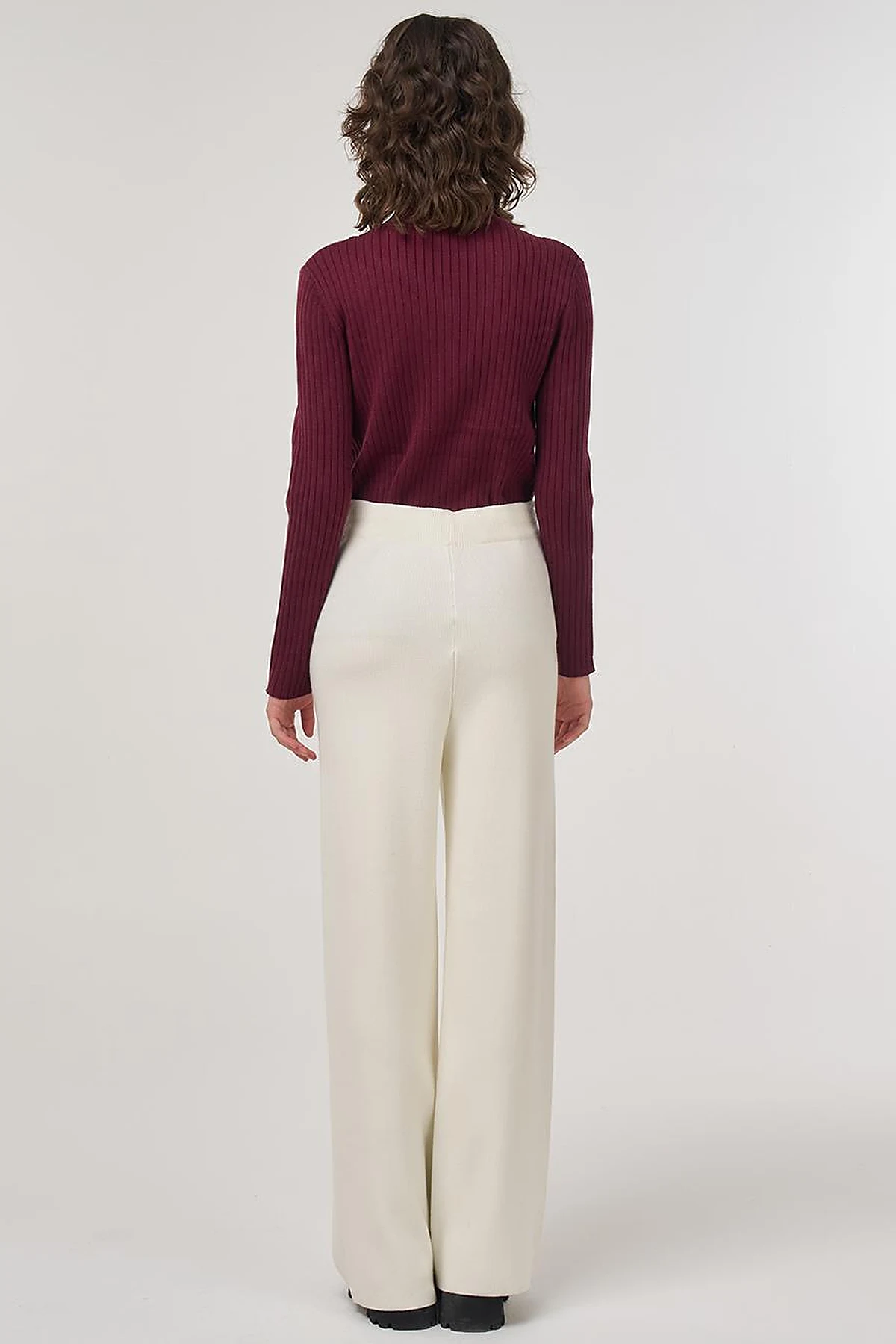 Drawstring Viscose Knit Pants Cream 